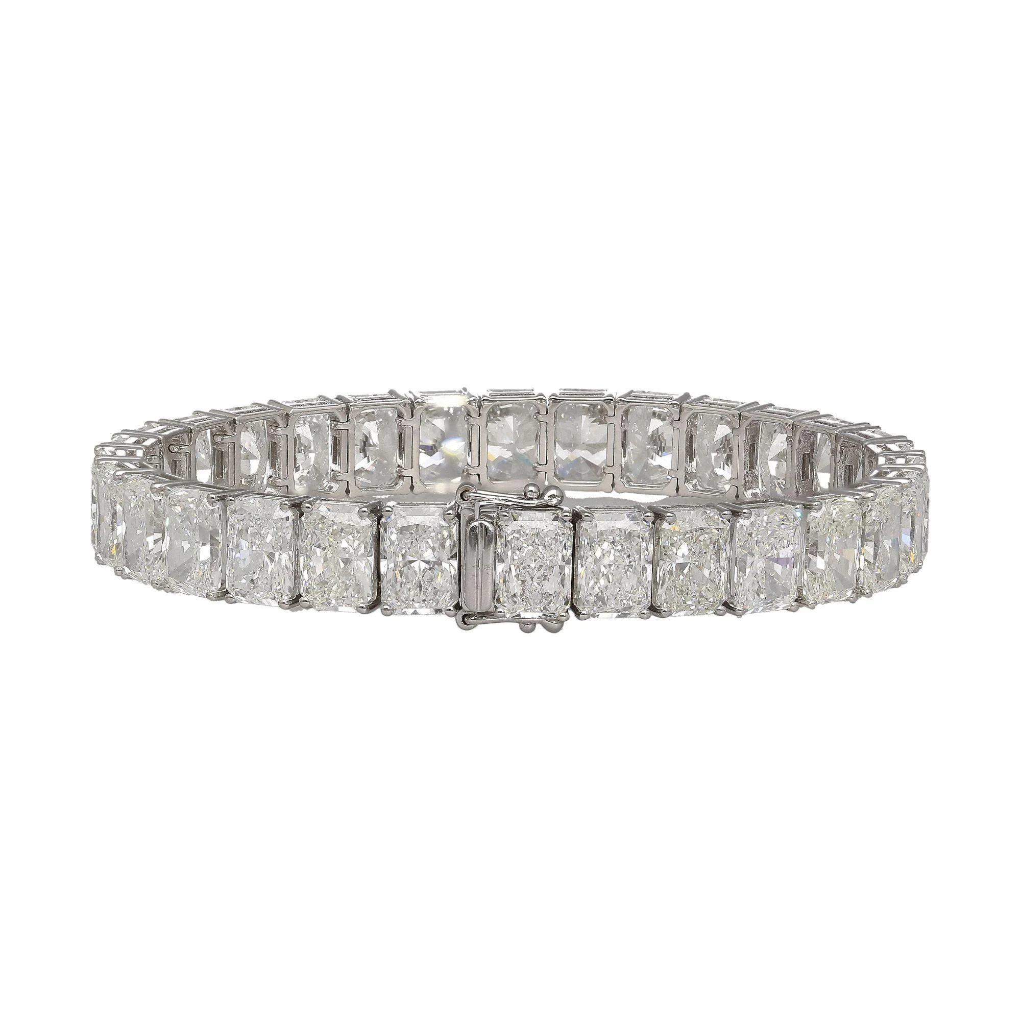 GIA Certified 46 Carat Radiant Cut Lab Grown Diamond Tennis Bracelet - Image 4