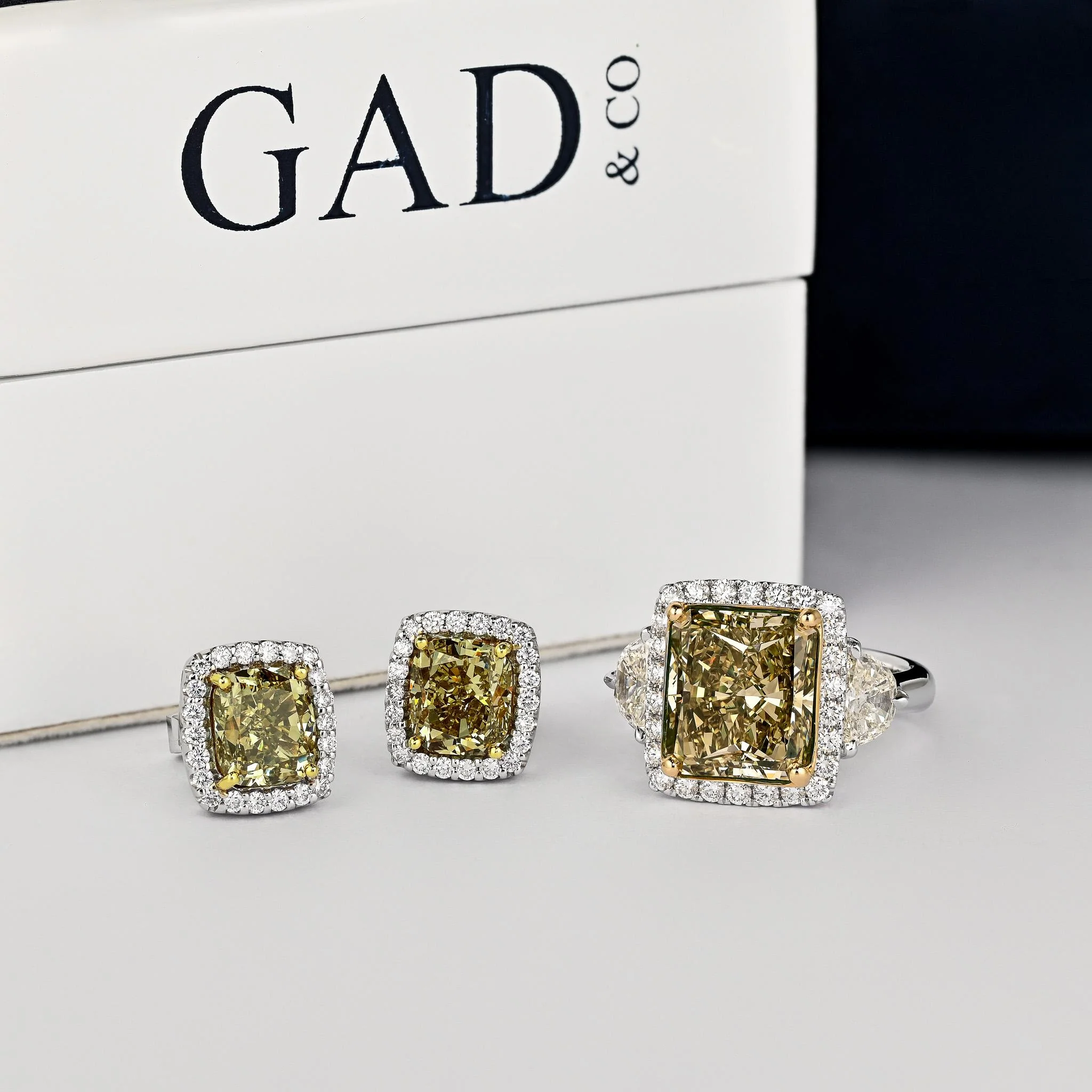 GIA Certified 5.12 Carat Fancy Brownish Greenish Yellow Diamond Stud Earrings - Image 3