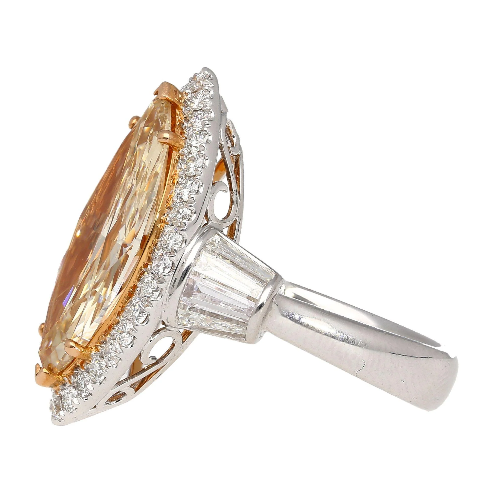 GIA Certified 5.69 Carat Fancy Light Brown-Yellow Marquise Diamond Ring - Image 5
