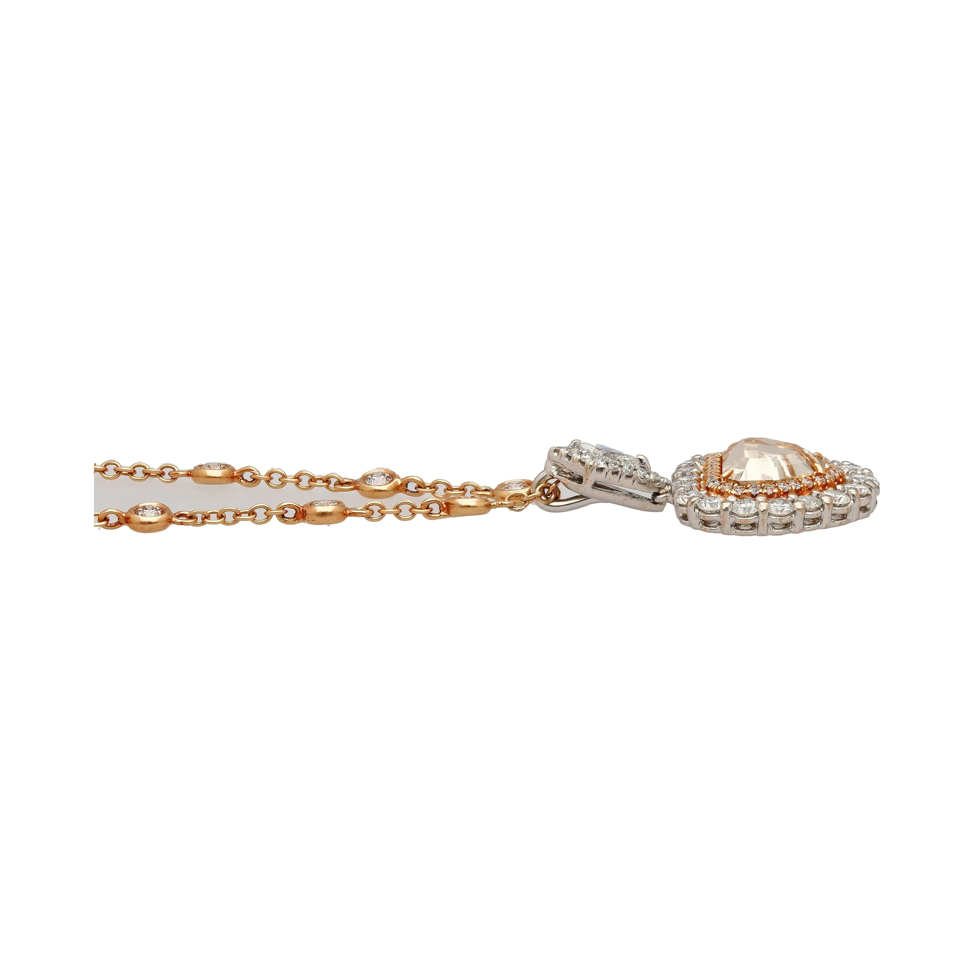 GIA Certified 5.78ct Color Shield Cut Diamond Pendant Necklace - Image 6