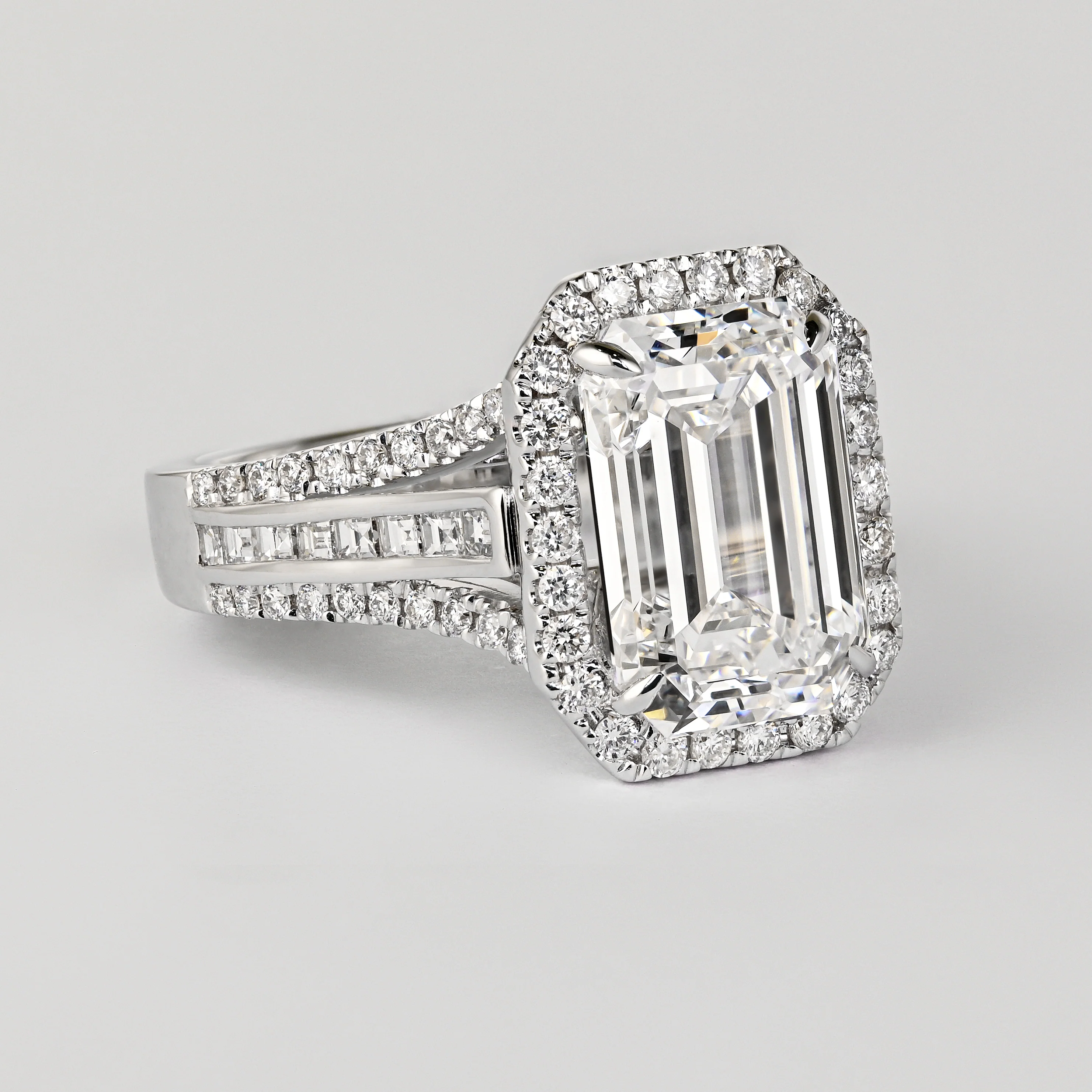 GIA Certified 5.09 Carat D Color VVS2 Clarity Emerald Cut Diamond 18K Ring - Image 2