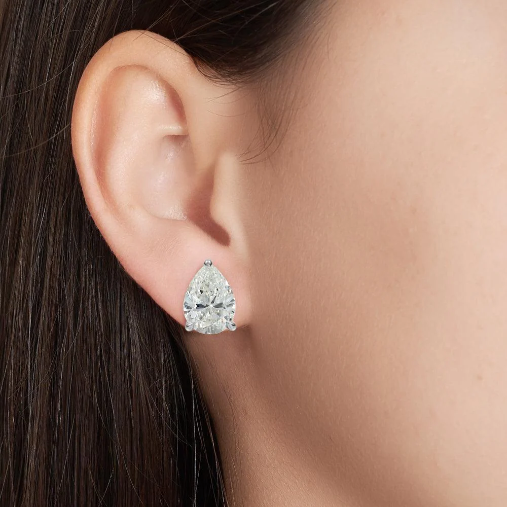 GIA Certified 6.76 Carat Pear Cut Diamond Stud Earrings - Image 4