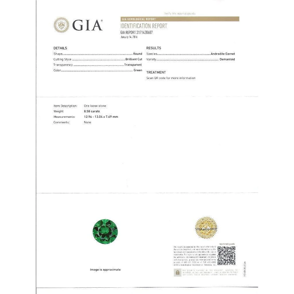 GIA Certified 8.58 Carat Demantoid Pendant Necklace in 18K White Gold - Image 10