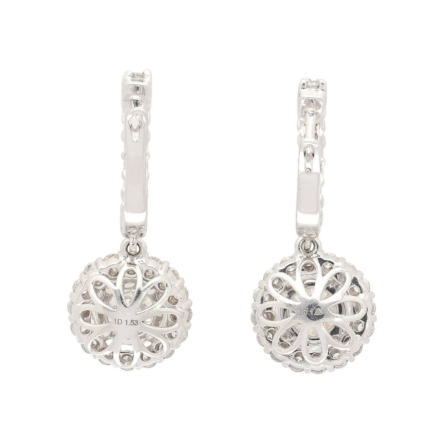 GIA Certified 3.7 Carat TW Natural Diamond Latch Back Dangle-Drop Earrings in 18K - Image 4
