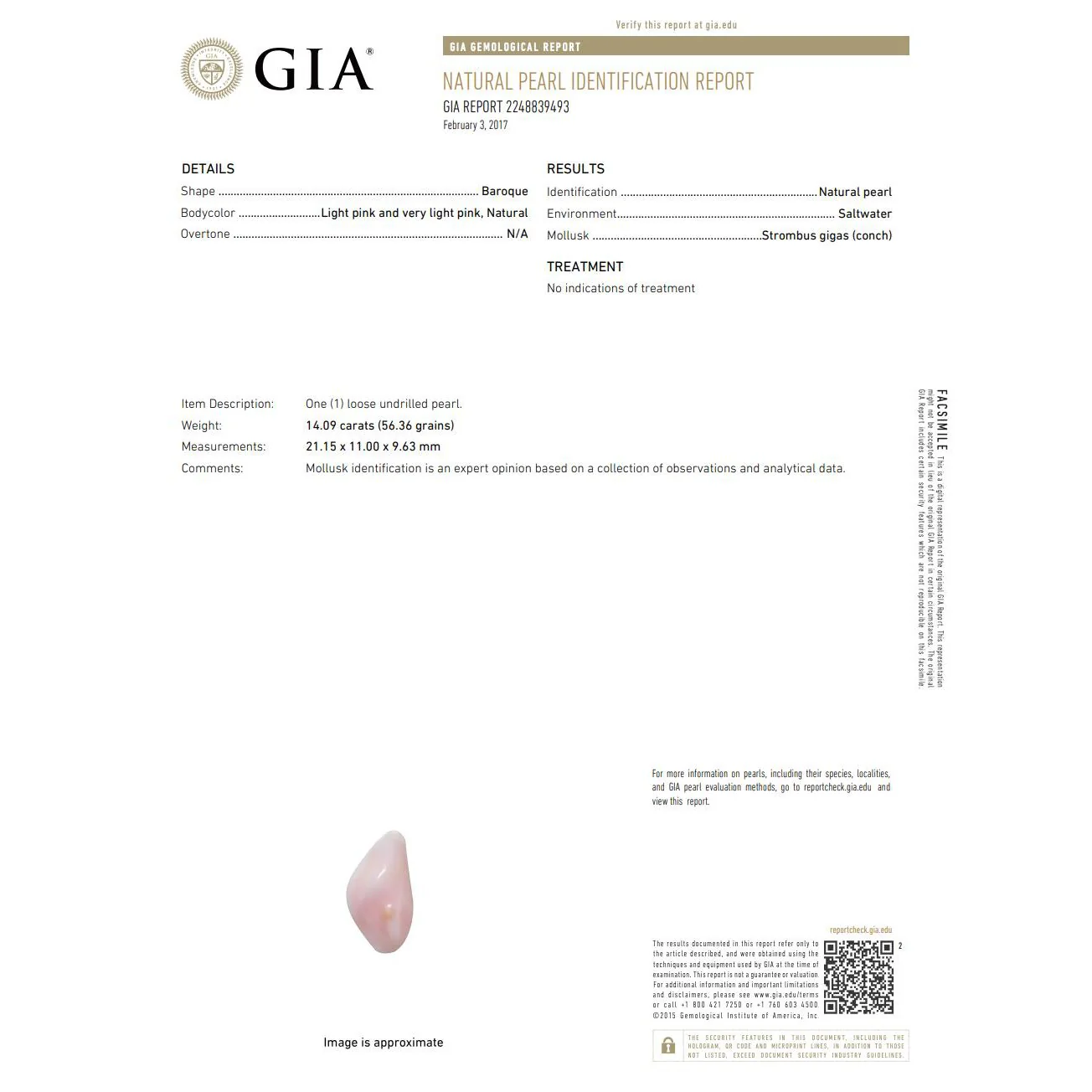GIA Certified Natural Pink Saltwater Conch Pearl Vintage Necklace - Image 10