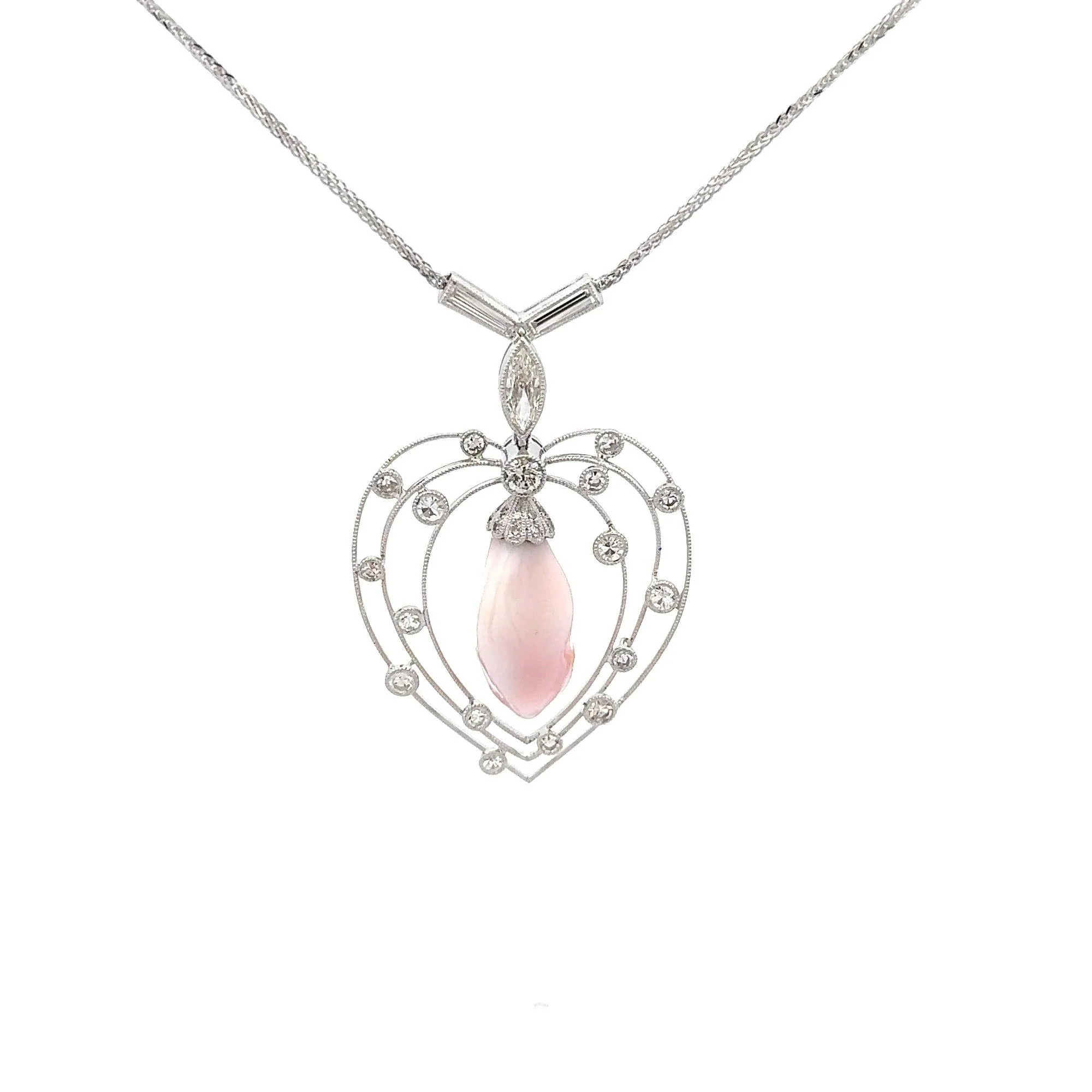 GIA Certified Natural Pink Saltwater Conch Pearl Vintage Necklace - Image 6