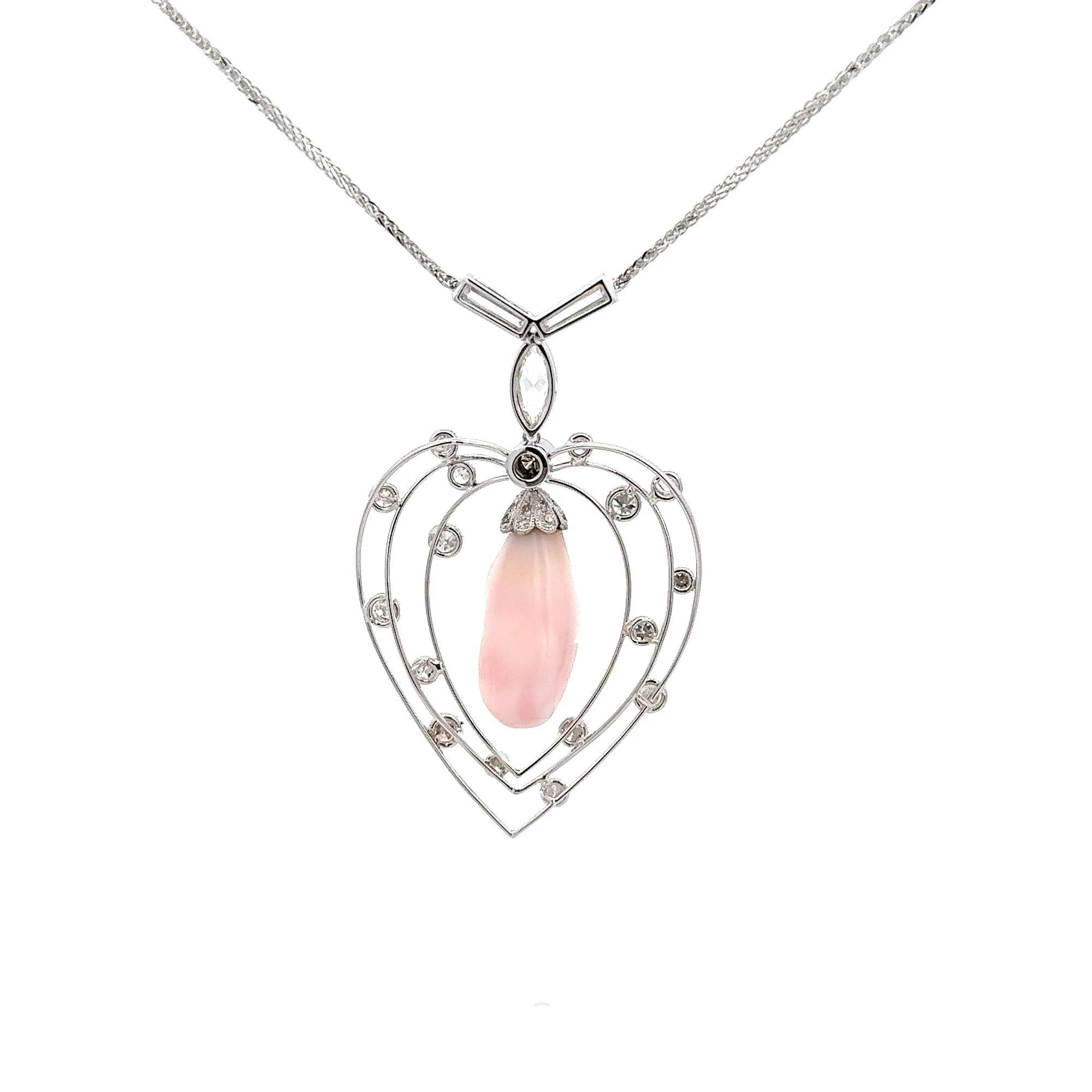 GIA Certified Natural Pink Saltwater Conch Pearl Vintage Necklace - Image 8