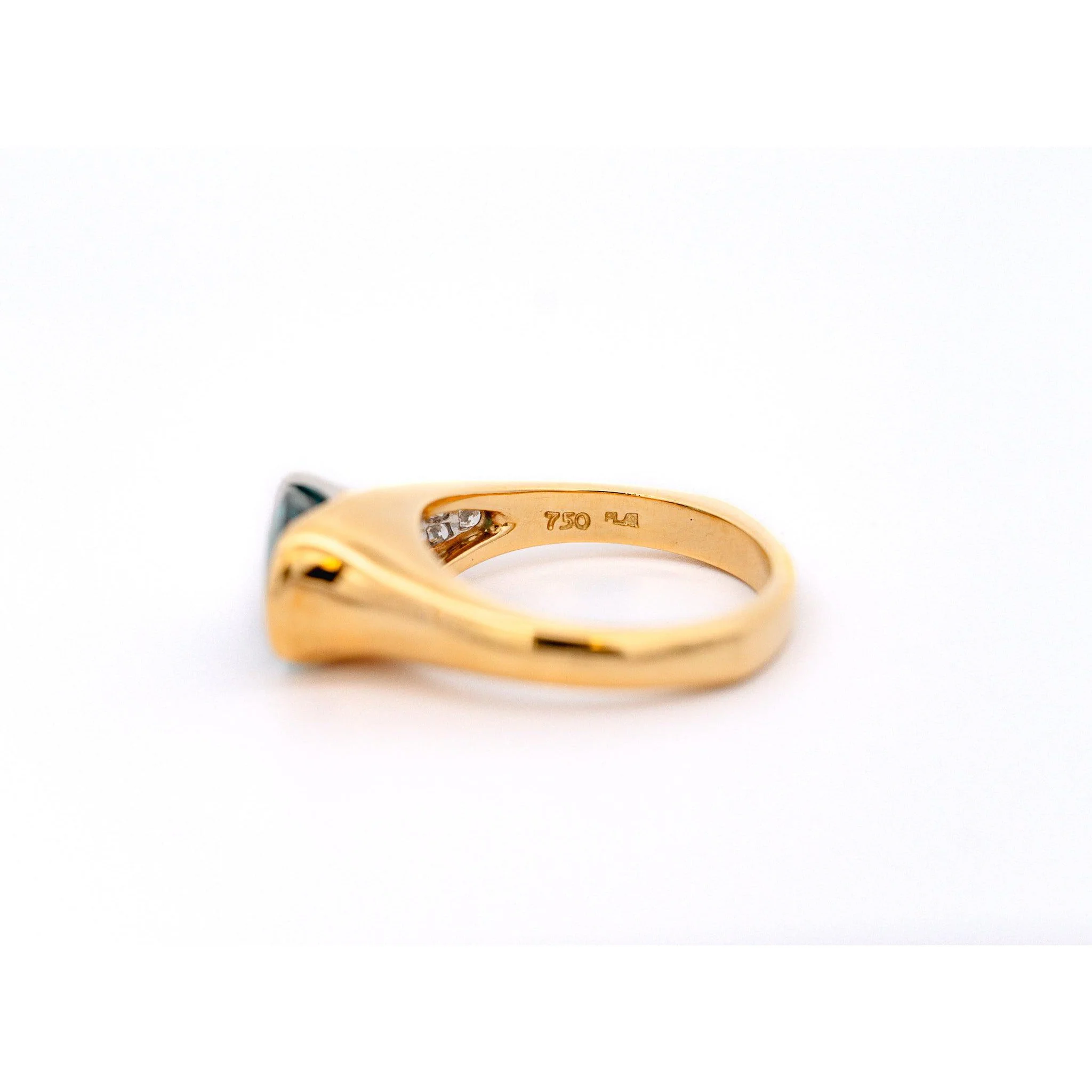 GIA Certified 5.25 Carat Oval Cut Blue Zircon & Diamond Bypass Ring Signed Richard Krementz - Image 3