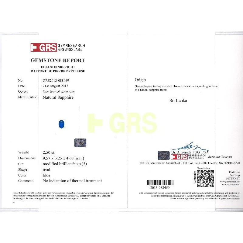 GRS Cert. 2.5 Carat Oval No Heat Blue Sapphire & Diamond Split Shank Ring - Image 7