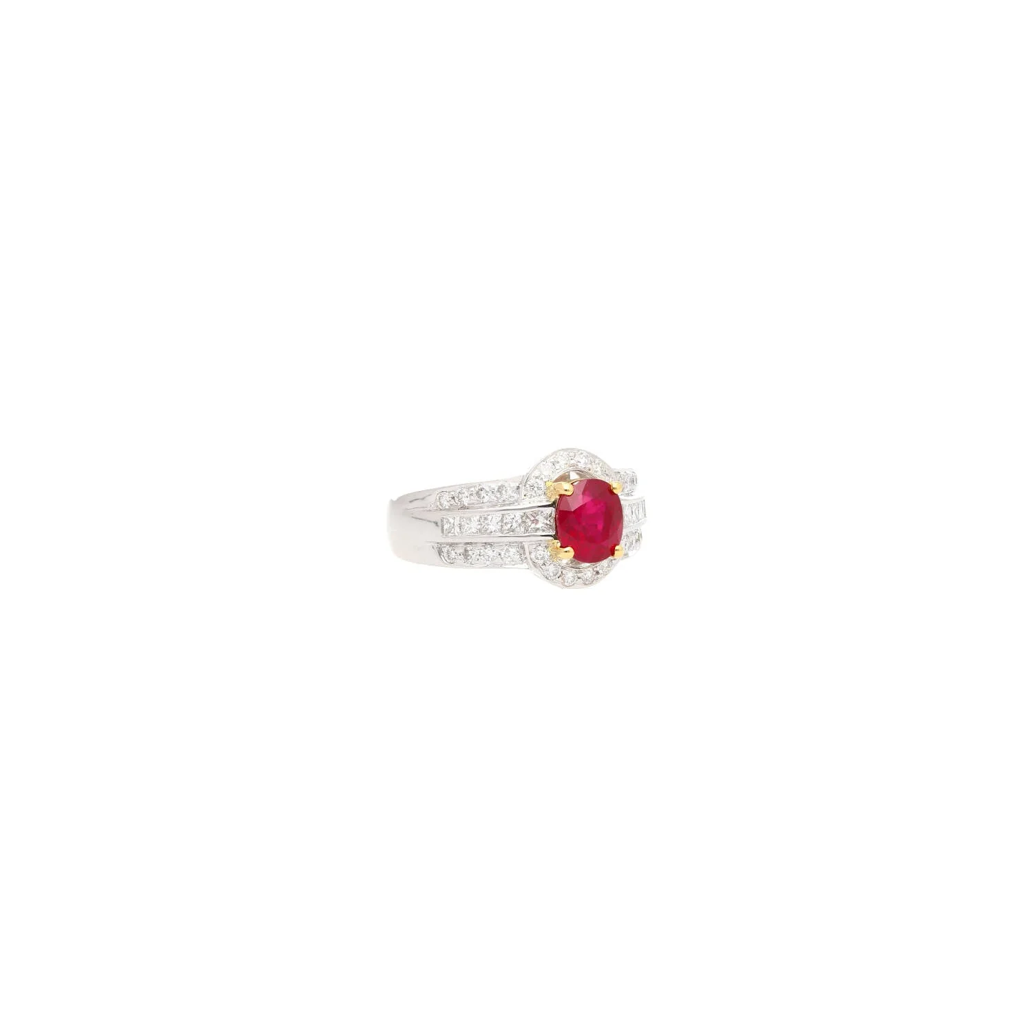 GRS Certified 1.37 Carat Burma Pigeon Blood Ruby & Diamond Ring in 18K Gold - Image 10