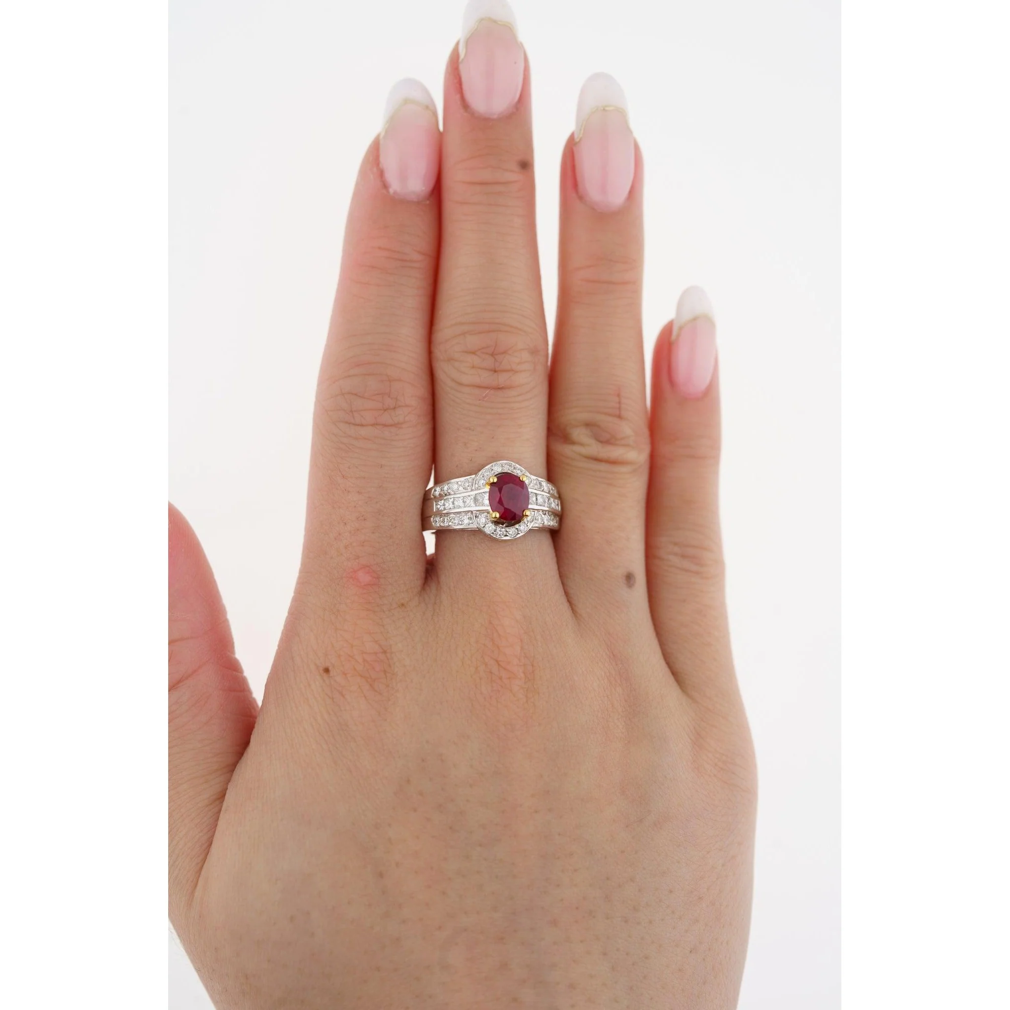 GRS Certified 1.37 Carat Burma Pigeon Blood Ruby & Diamond Ring in 18K Gold - Image 12