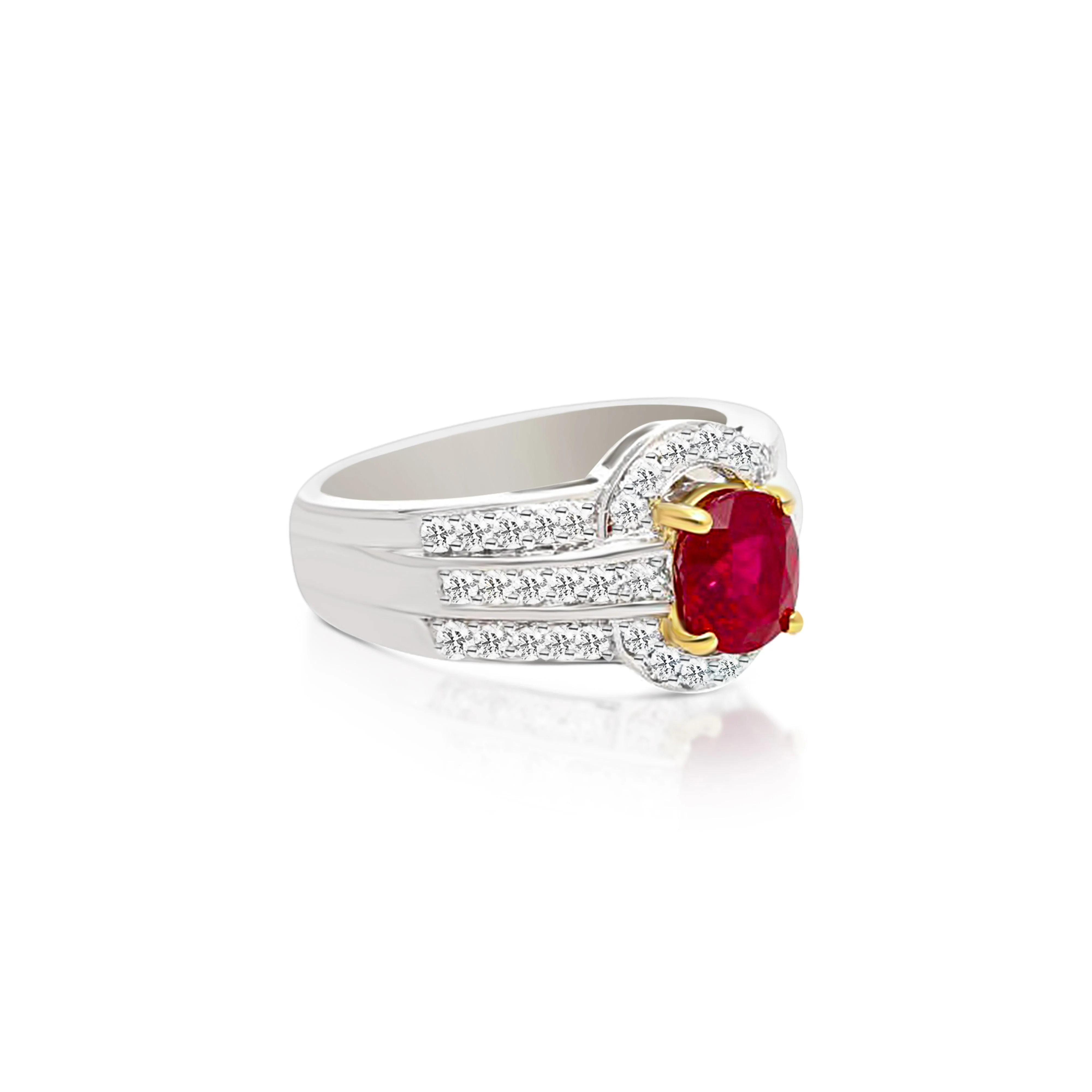 GRS Certified 1.37 Carat Burma Pigeon Blood Ruby & Diamond Ring in 18K Gold - Image 14