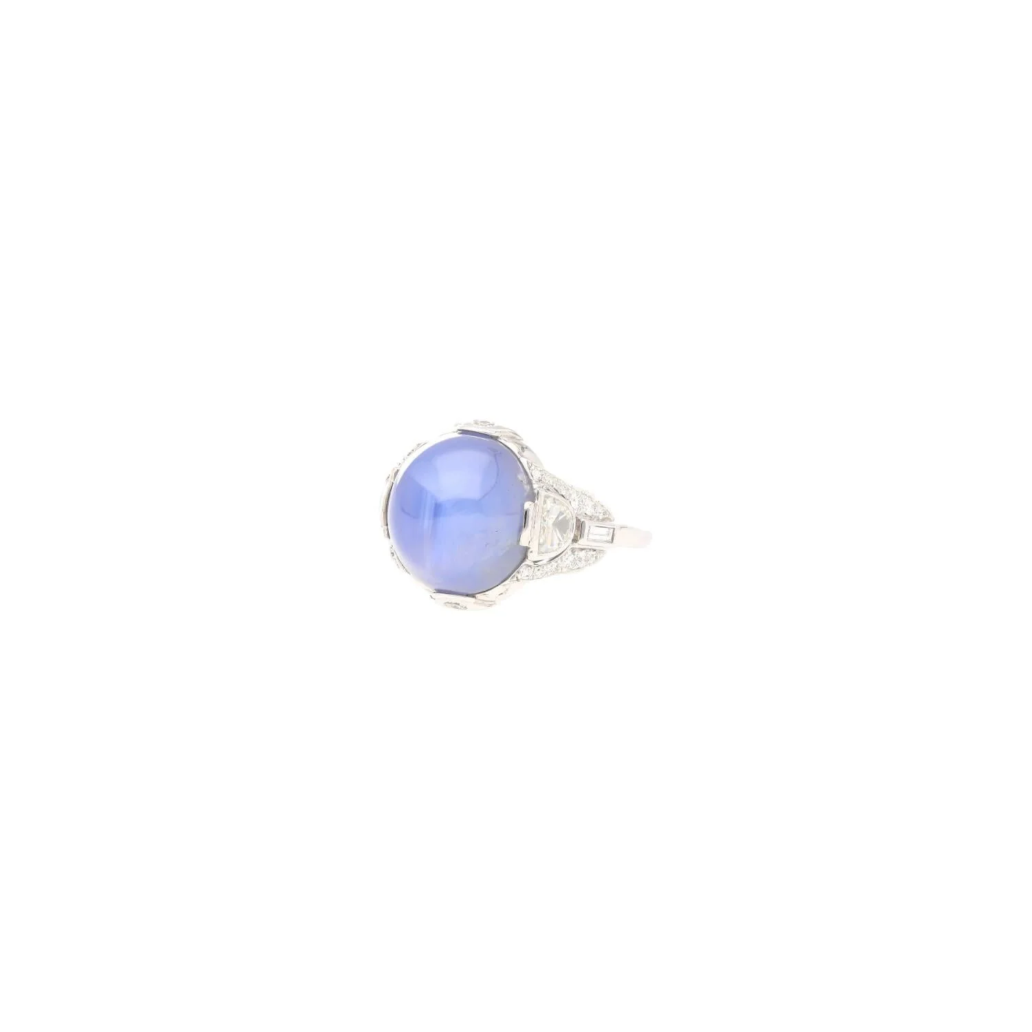 GRS Certified 18.29 Carat No Heat Sri Lanka Pastel Blue Star Sapphire Ring - Image 6