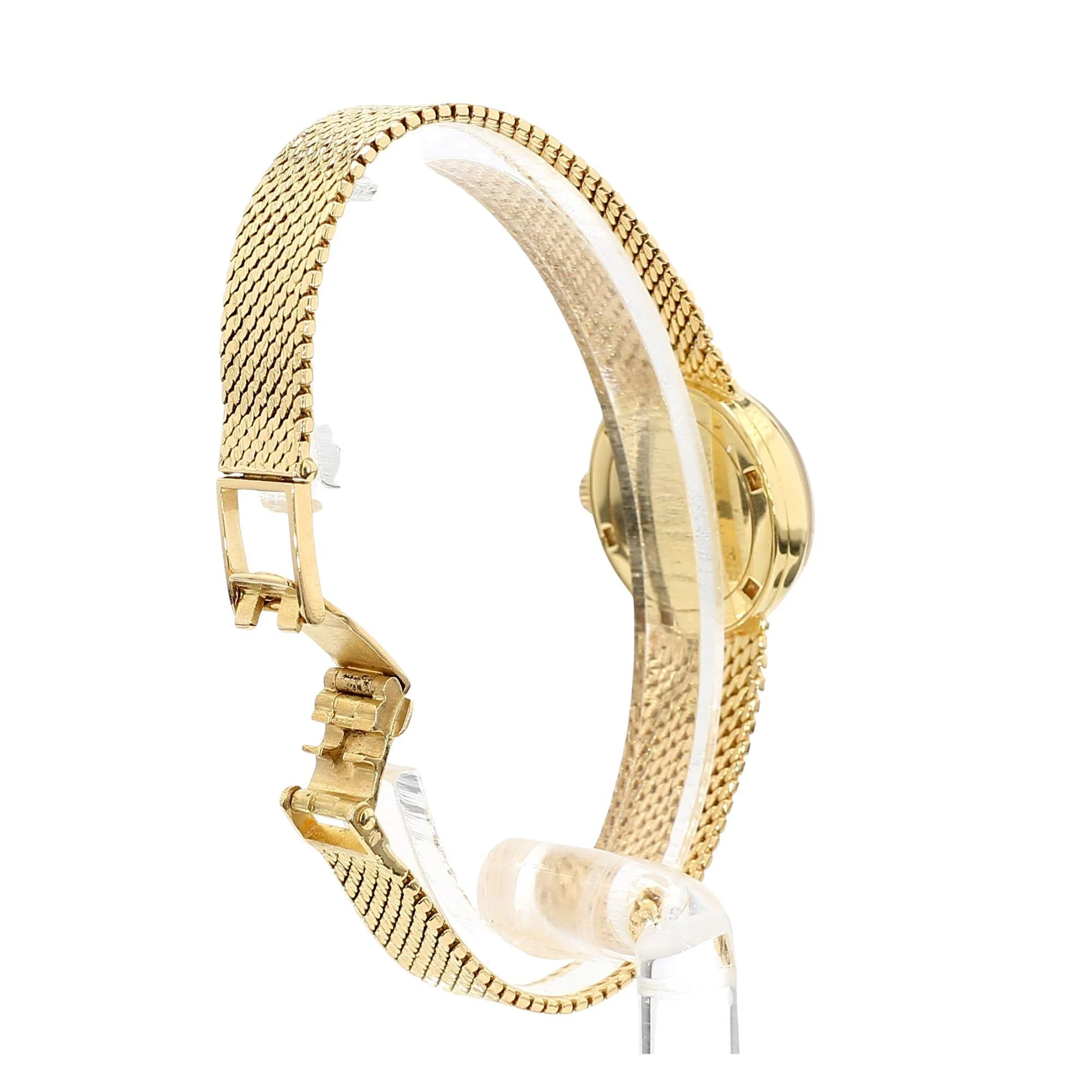 Gübelin 18K Gold Champagne Dial Mesh Bracelet Ladies Watch - Image 5