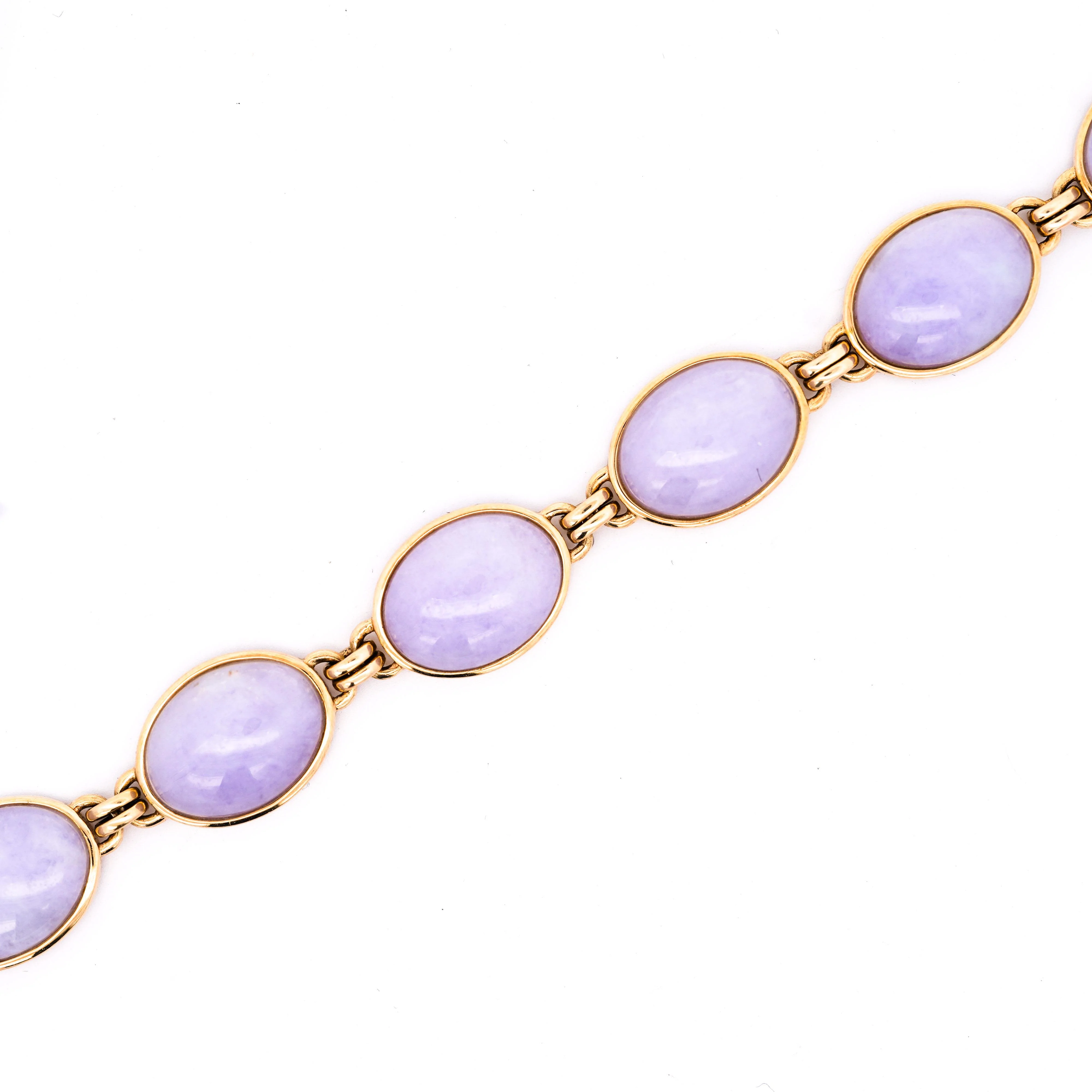 Gump's San Francisco Lavender Jade Link Bracelet and Earring Set - Image 5