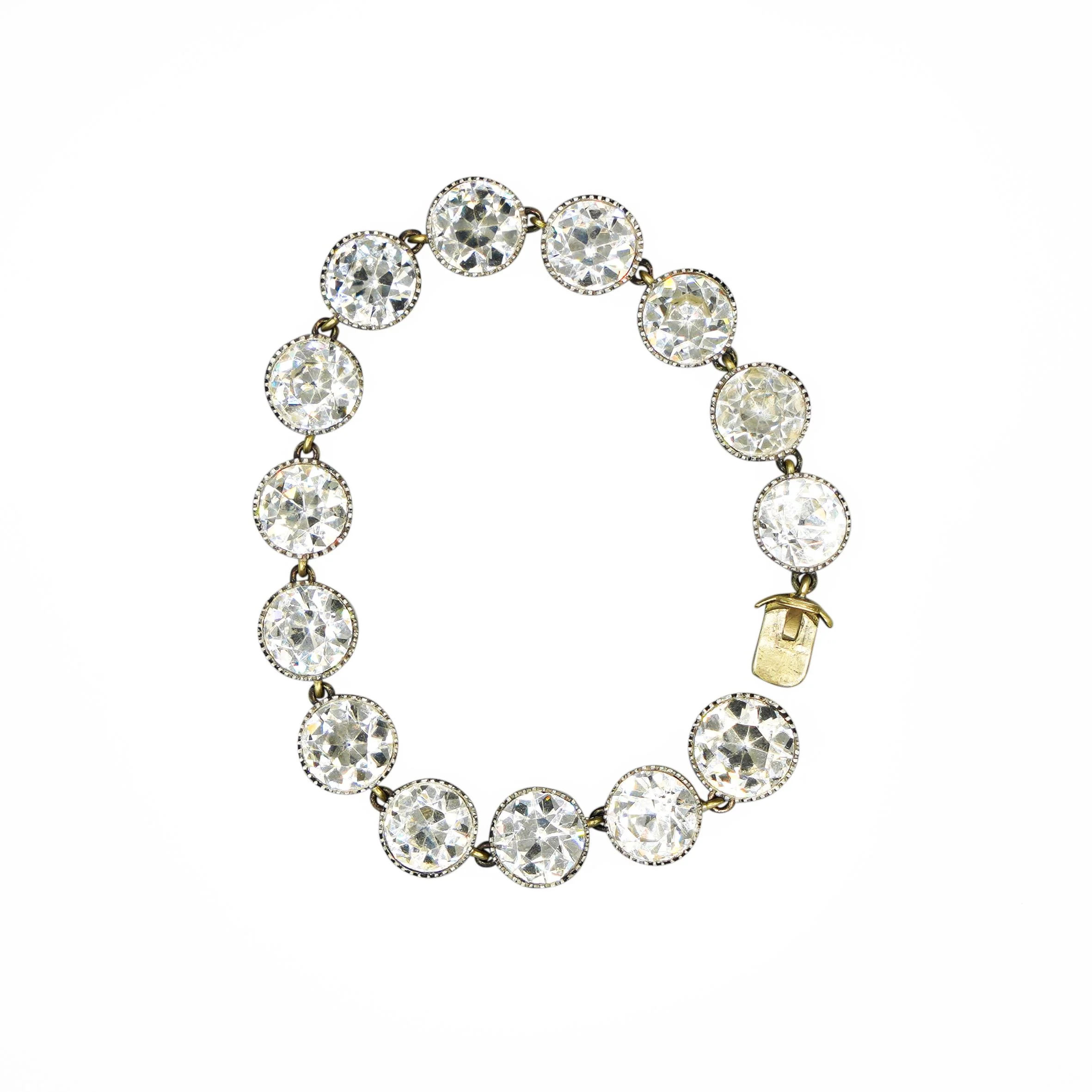 Hamilton and Inches Vintage Riviera Paste Necklace and Bracelet Set 1910s - Image 2