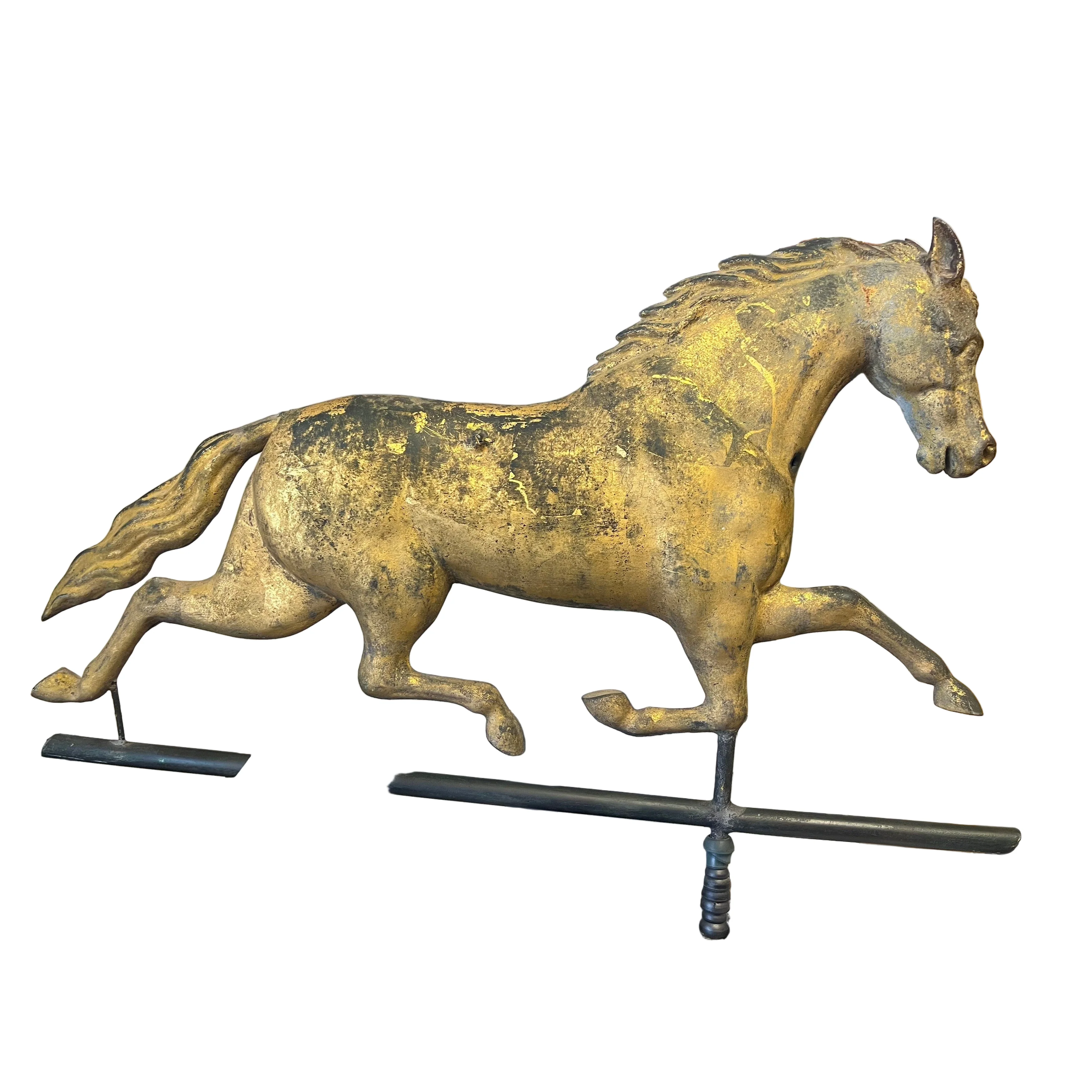 Horse Weathervane in Gold Gilt by J.W Fiske & Company - Image 2