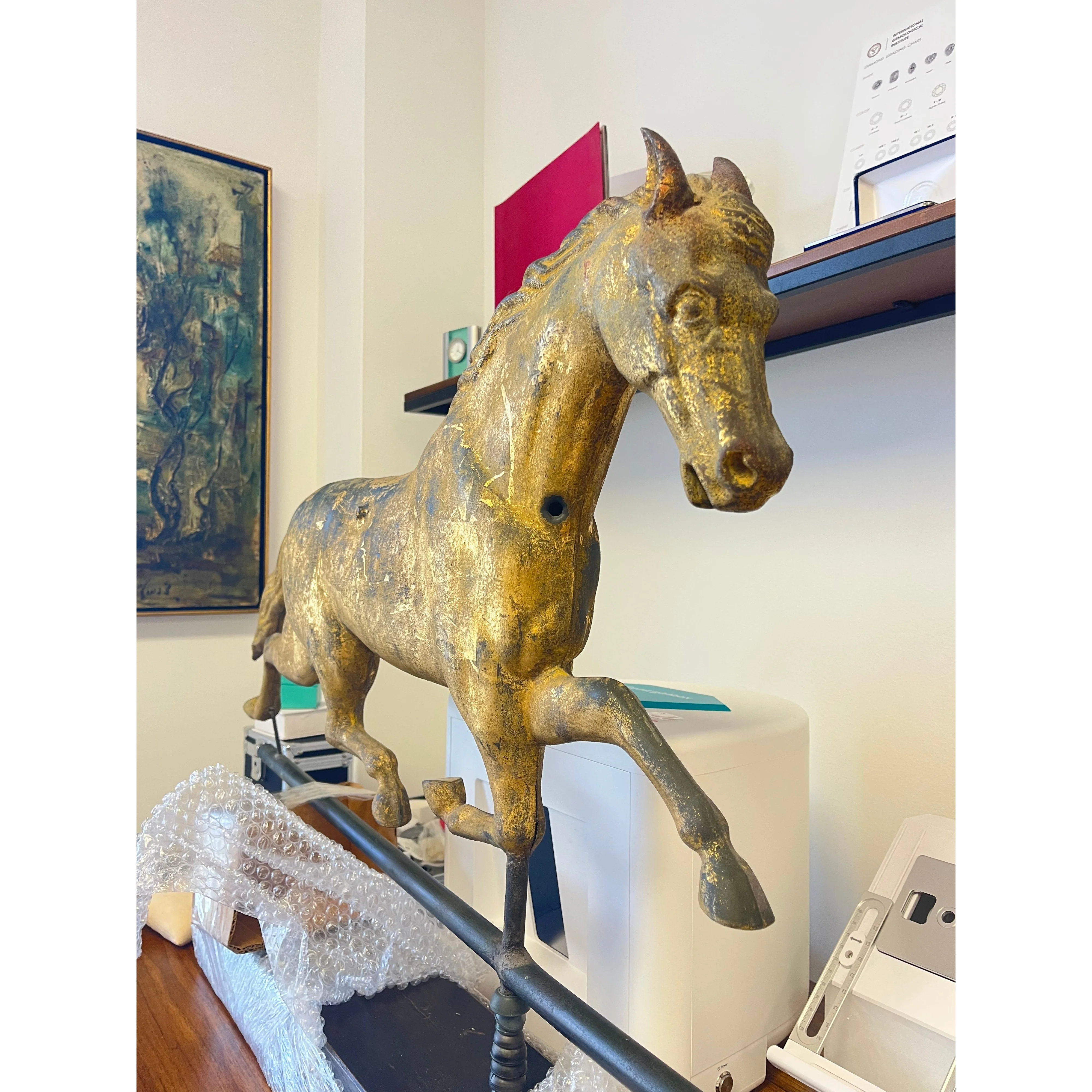 Horse Weathervane in Gold Gilt by J.W Fiske & Company - Image 3