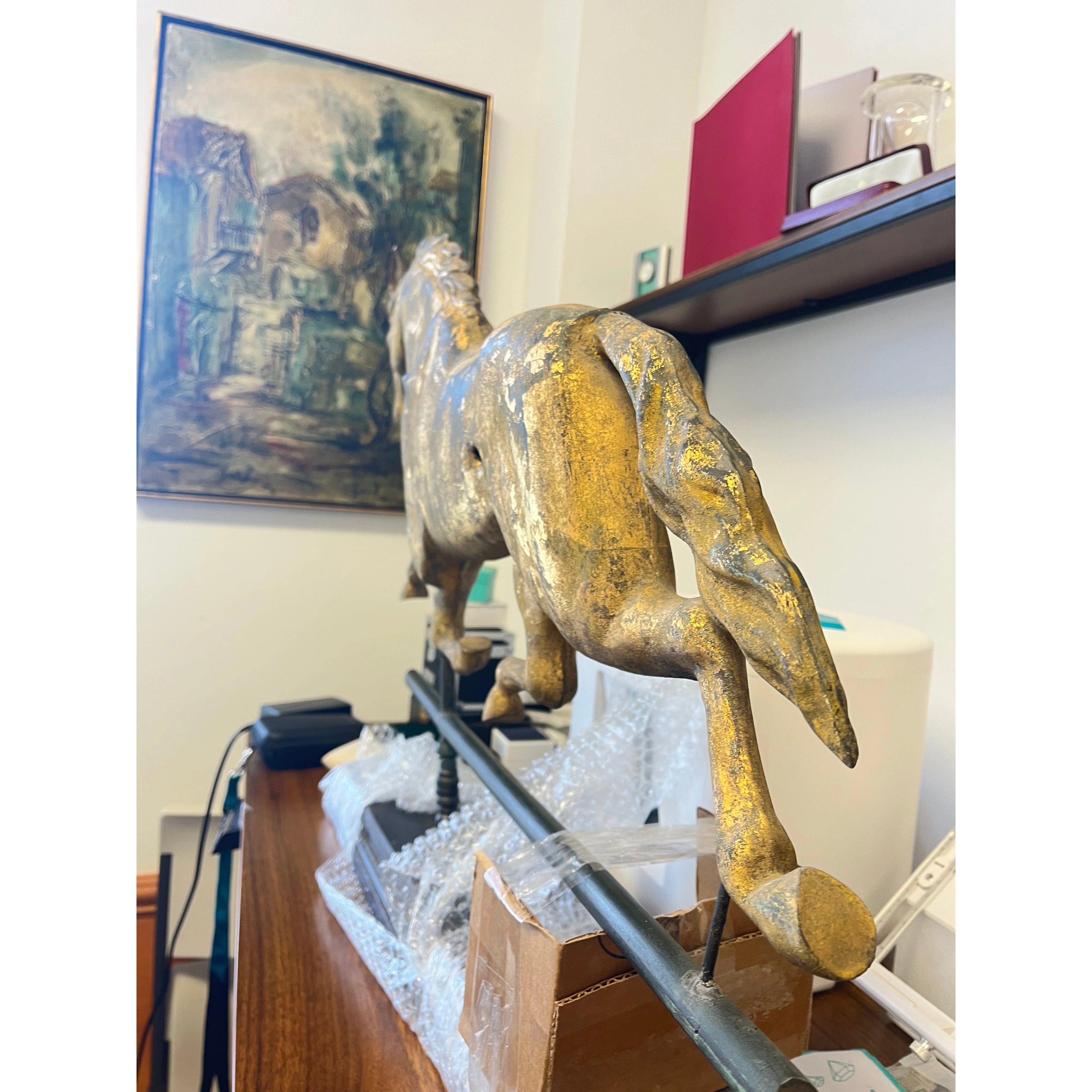 Horse Weathervane in Gold Gilt by J.W Fiske & Company - Image 5