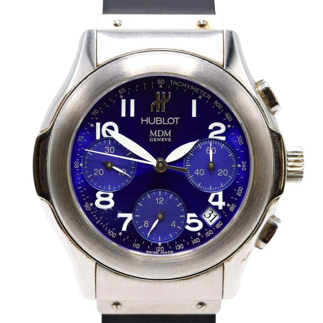 Hublot Elegant MDM 1810.2 Stainless Steel Blue Dial Automatic Chronograph Watch - Image 2