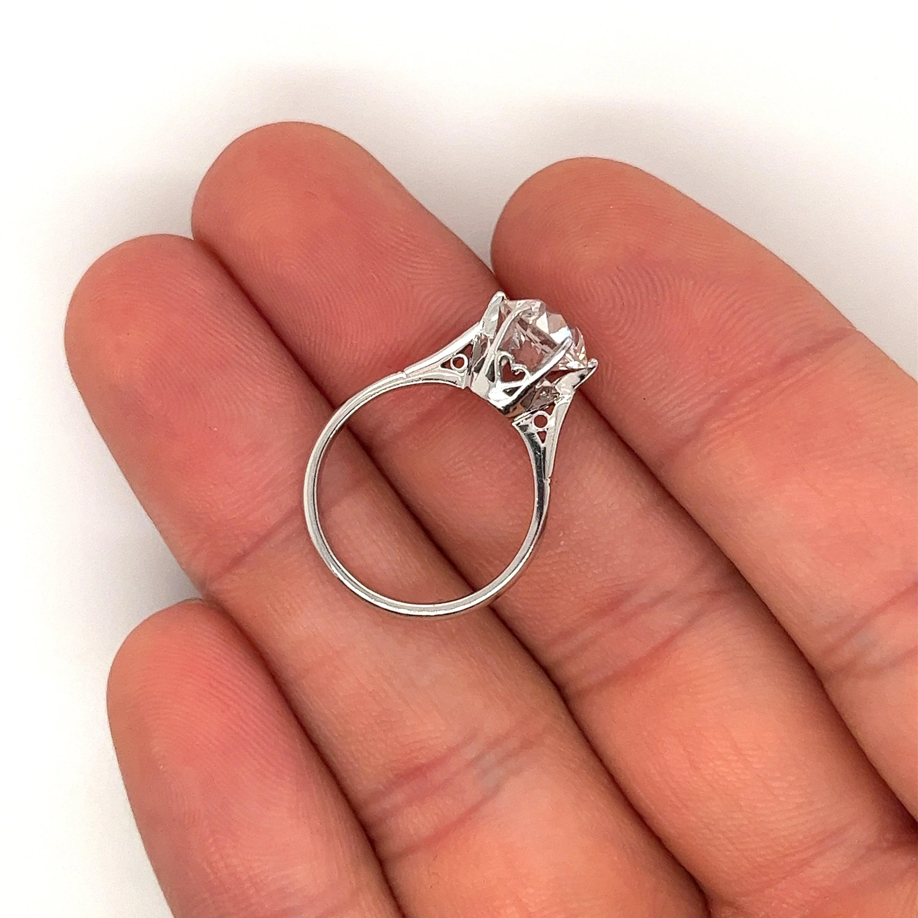 IGI Cert. 2.08 Carat Lab Grown Old European Cut Diamond Vintage 6-Prong Engagement Ring - Image 3