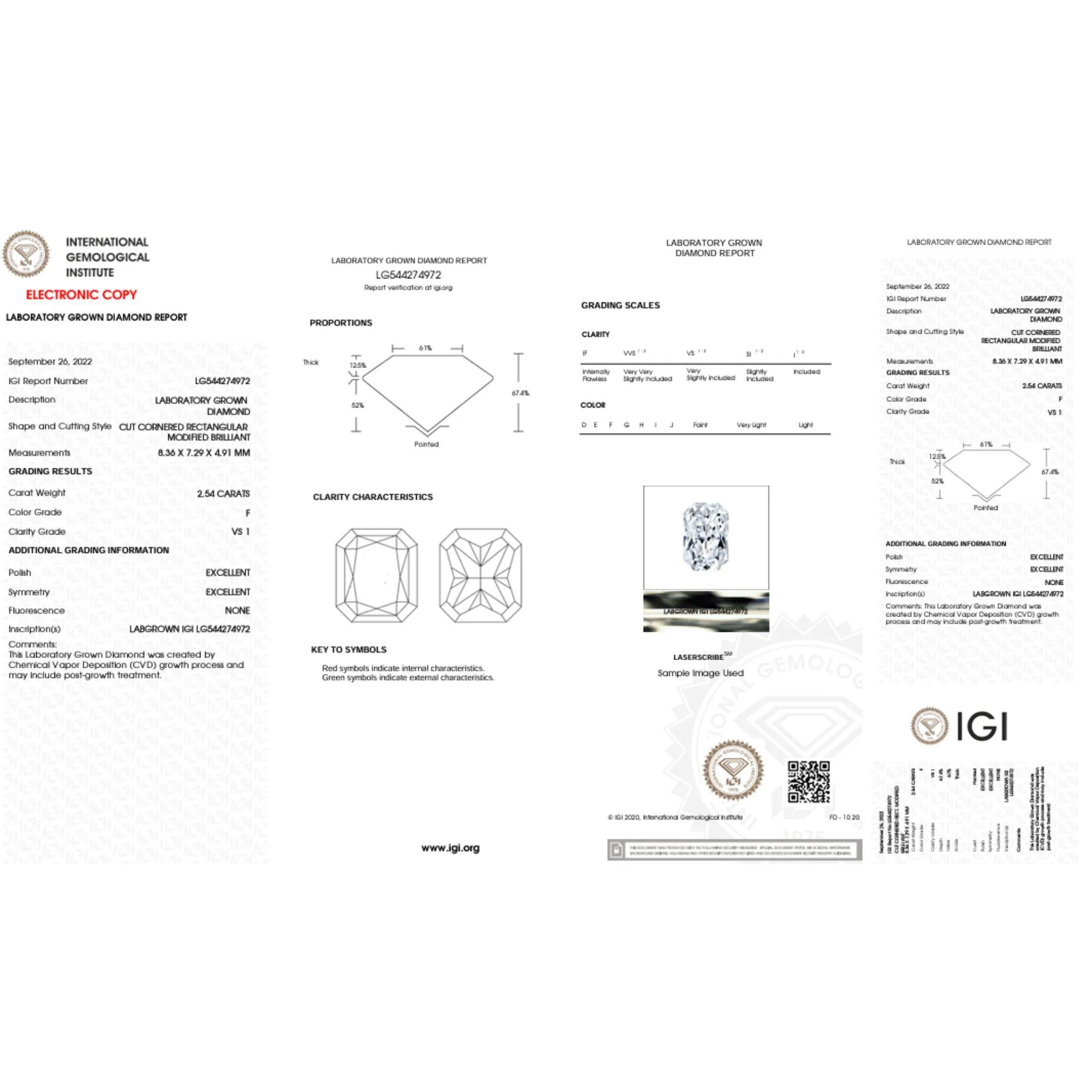 IGI Cert. 2.54 Carat Lab Grown Radiant Cut Diamond East West Half Bezel Ring - Image 12