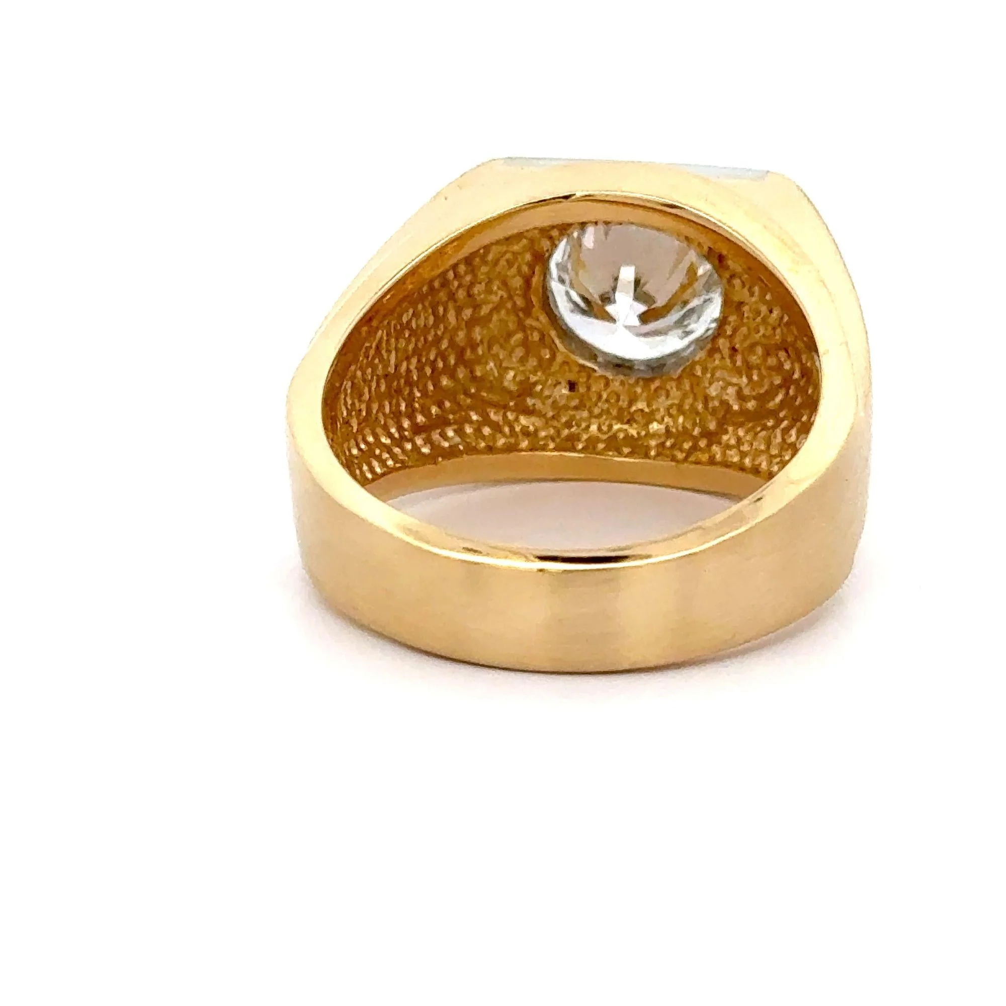 IGI Certified 3.83 Carat G/VS1 Lab Grown Diamond 18K Gold Matte Mens Ring - Image 8