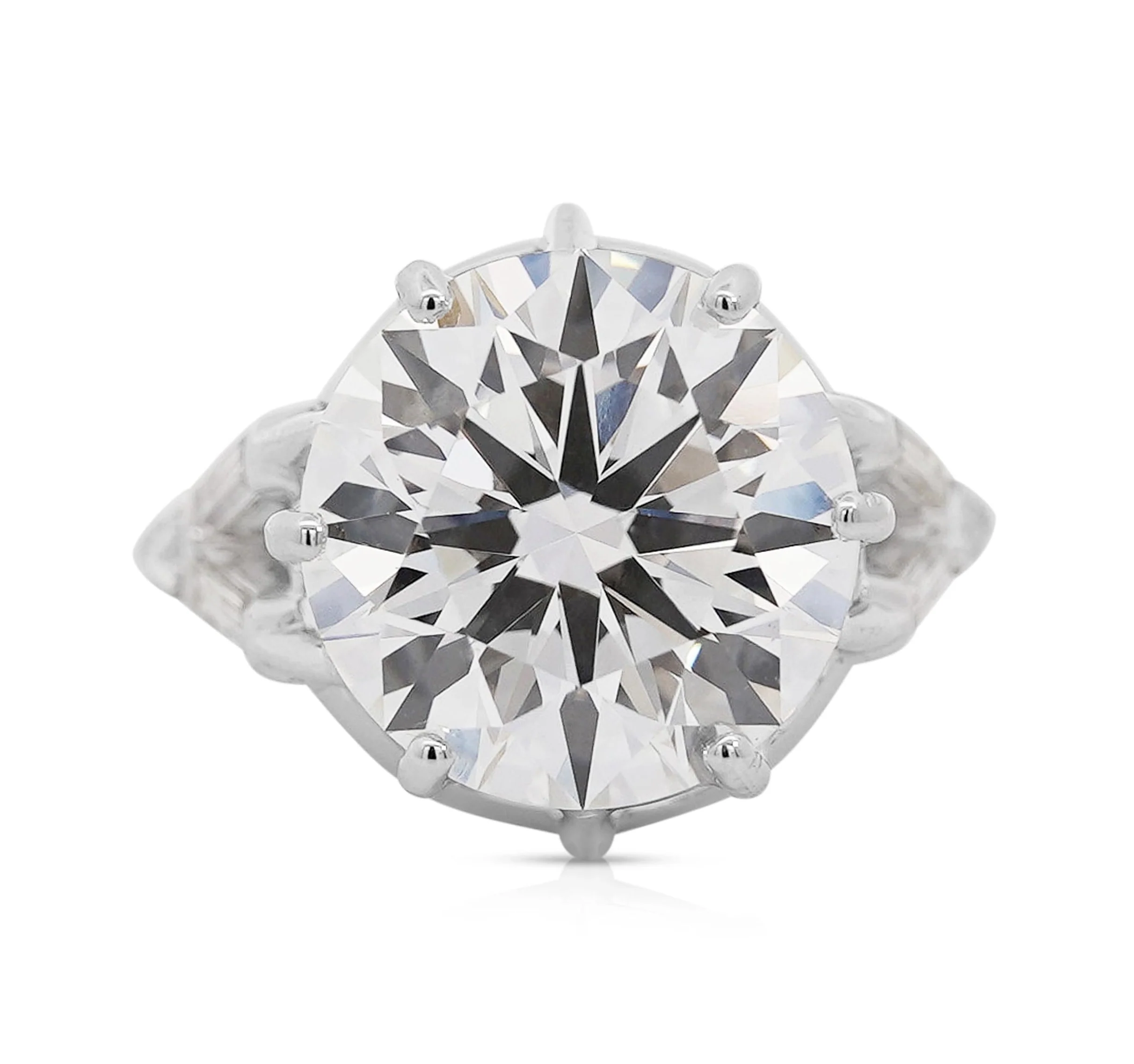 IGI Certified 9.54 Carat G/VS1 Lab Grown Diamond Vintage Platinum Ring