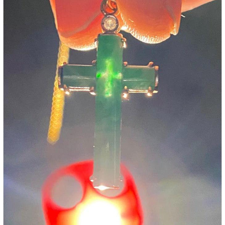 Jade Cross Pendant in 18k Solid Gold - Image 6