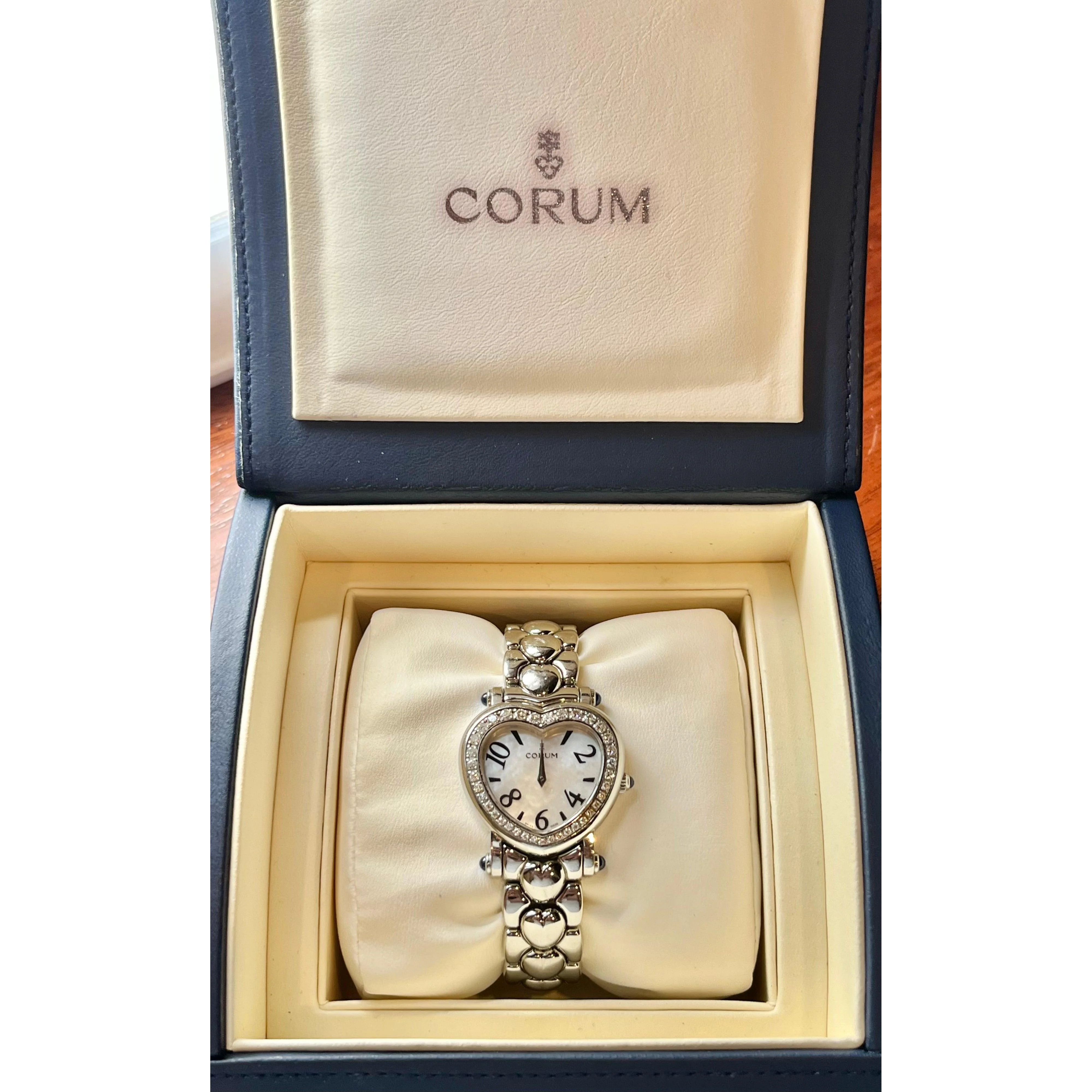 Ladies Corum Watch Mother of Pearl and Heart Shape Diamond Case - Image 6