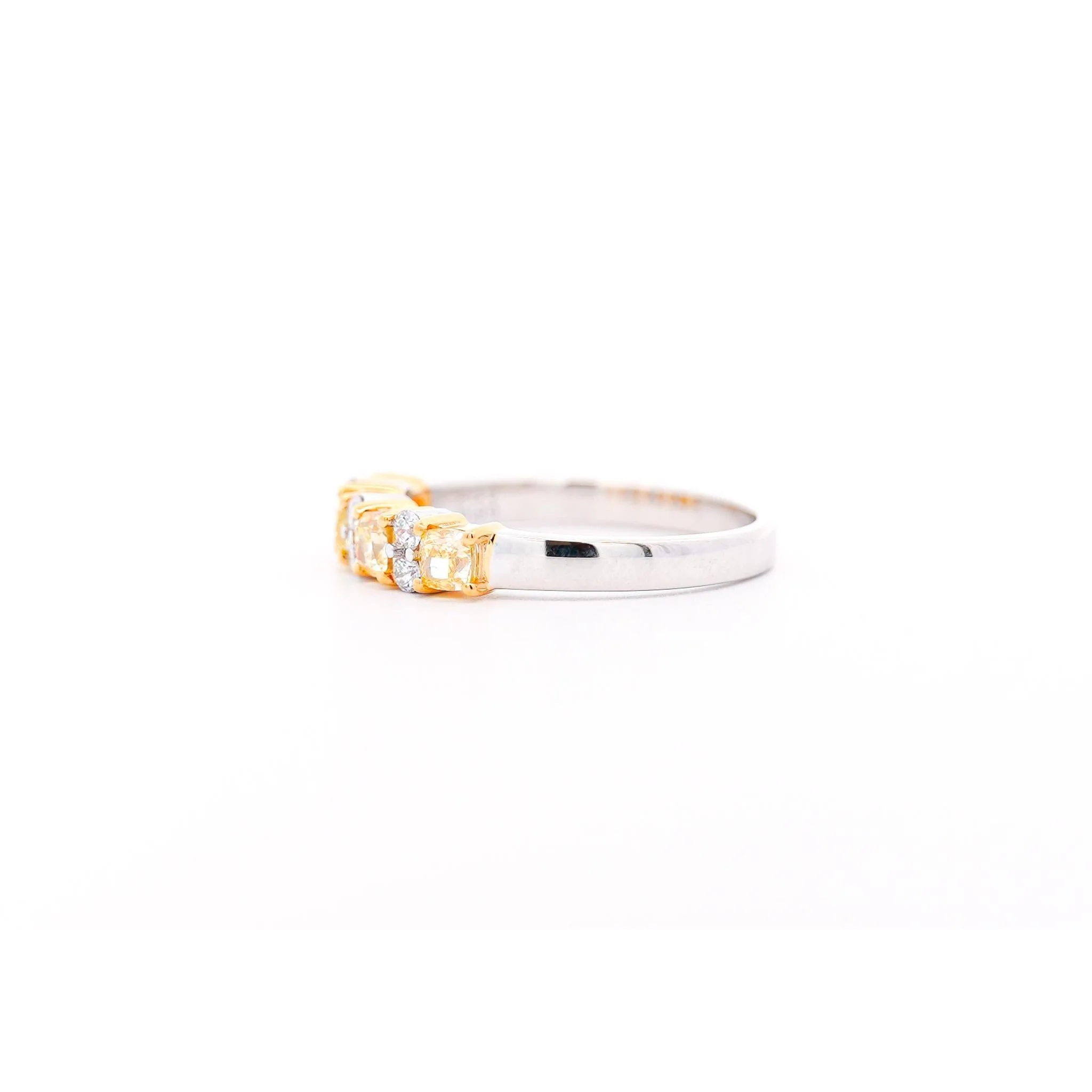 1 Carat TW Natural Cushion Fancy Yellow Diamond 5-Stone Band - Image 4