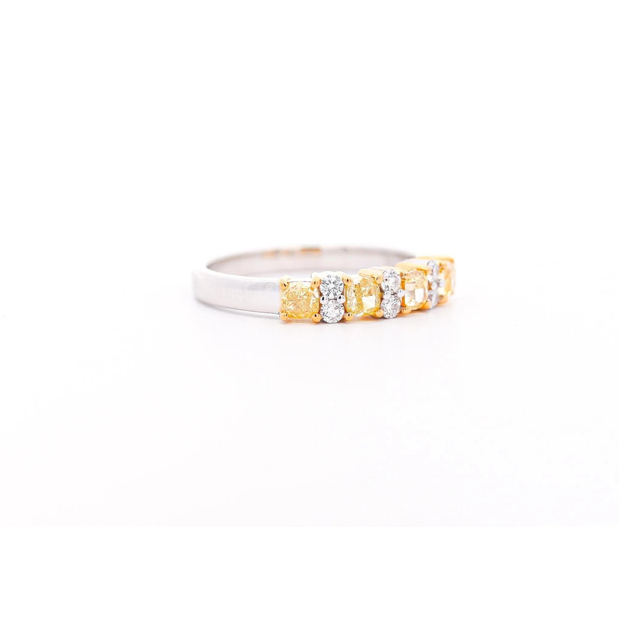 1 Carat TW Natural Cushion Fancy Yellow Diamond 5-Stone Band - Image 6