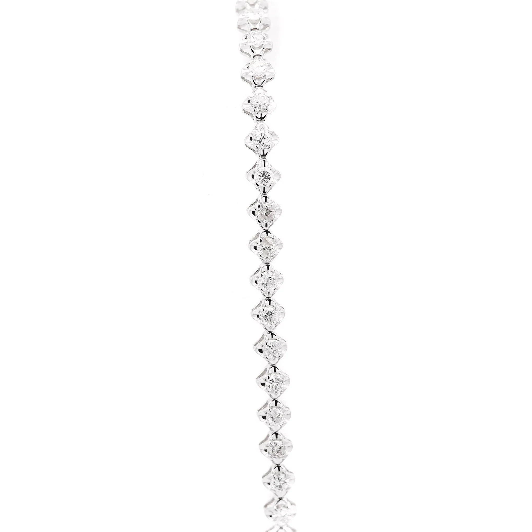 Natural 1 Carat Round Diamond Half Tennis Half Bangle Bracelet - Image 7