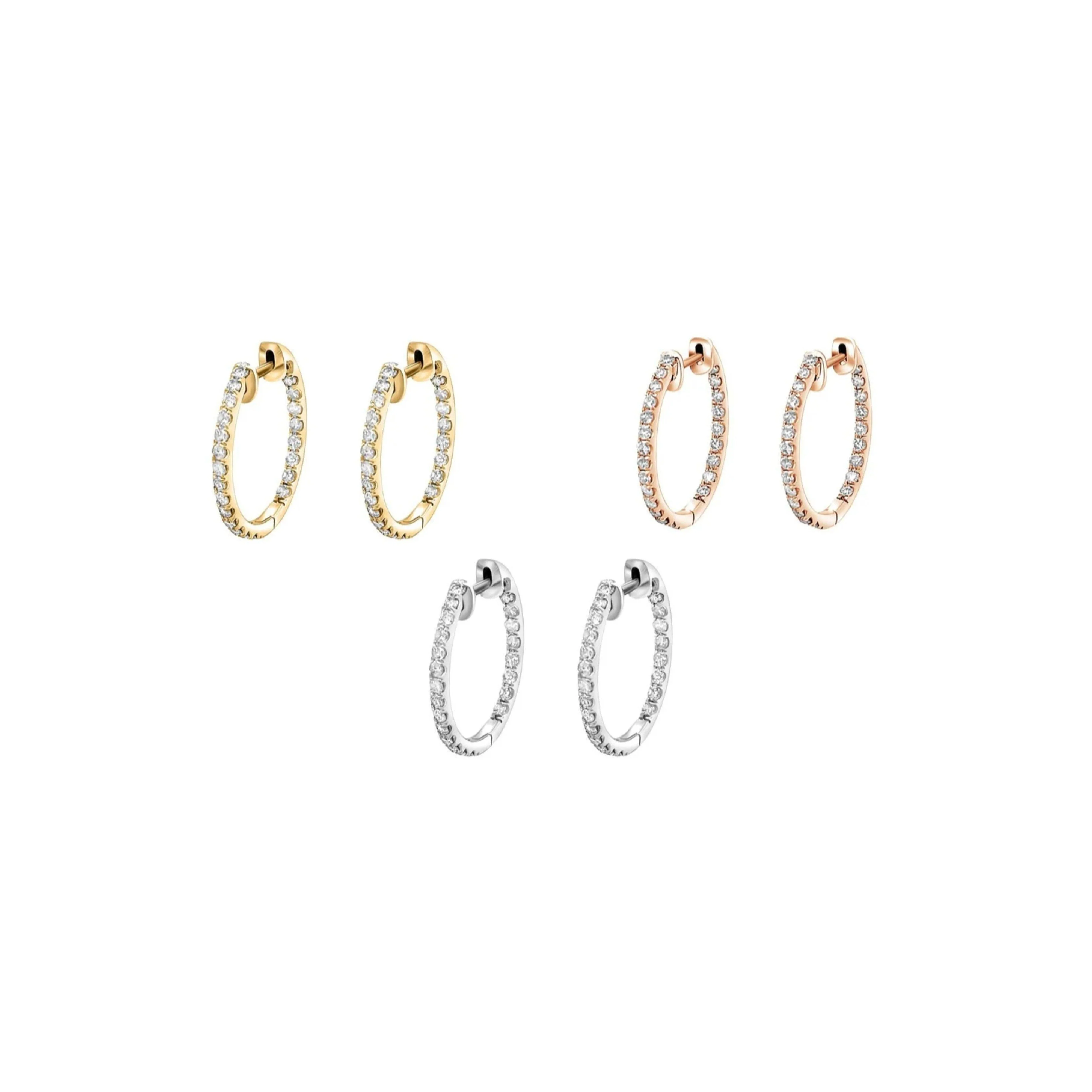1 Carat TW Diamond Eternity Inside Out 18mm Hoop Earrings - Image 11