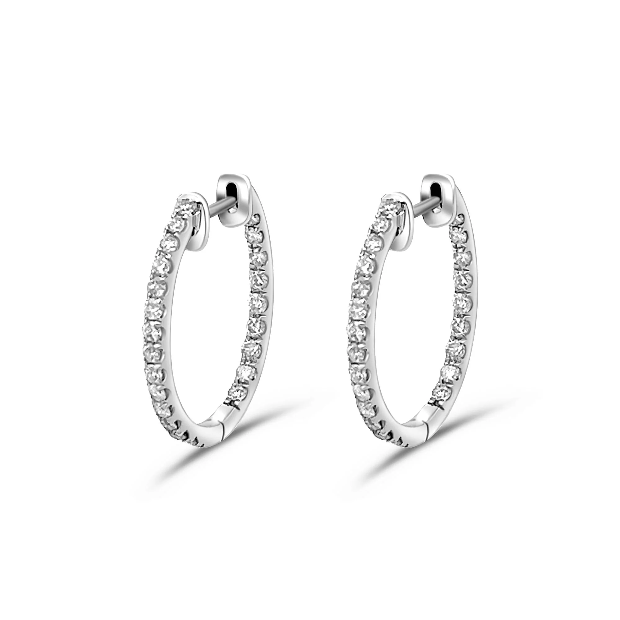 1 Carat TW Diamond Eternity Inside Out 18mm Hoop Earrings - Image 5