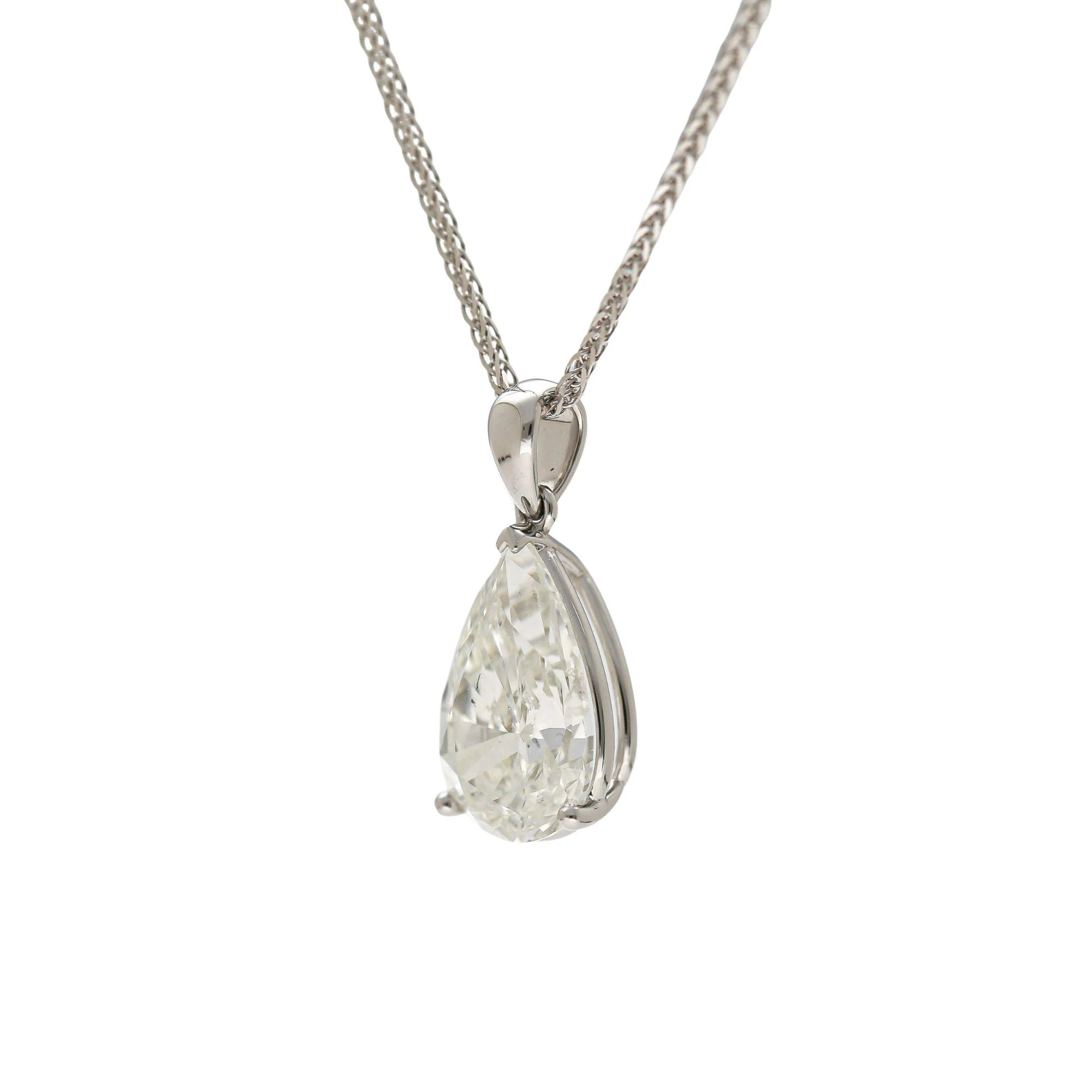 Natural 5.02 Carat Pear Cut Diamond G/SI2 Solitaire Pendant Necklace - Image 8