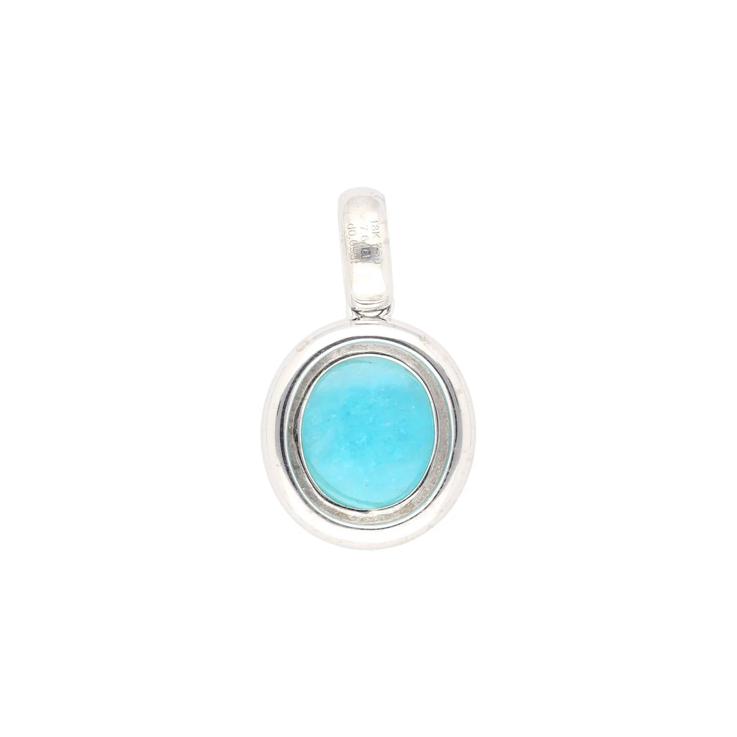 Natural 7.64 Carat Paraiba Tourmaline & Marquise Diamond Pendant Necklace in 18K White Gold - Image 6