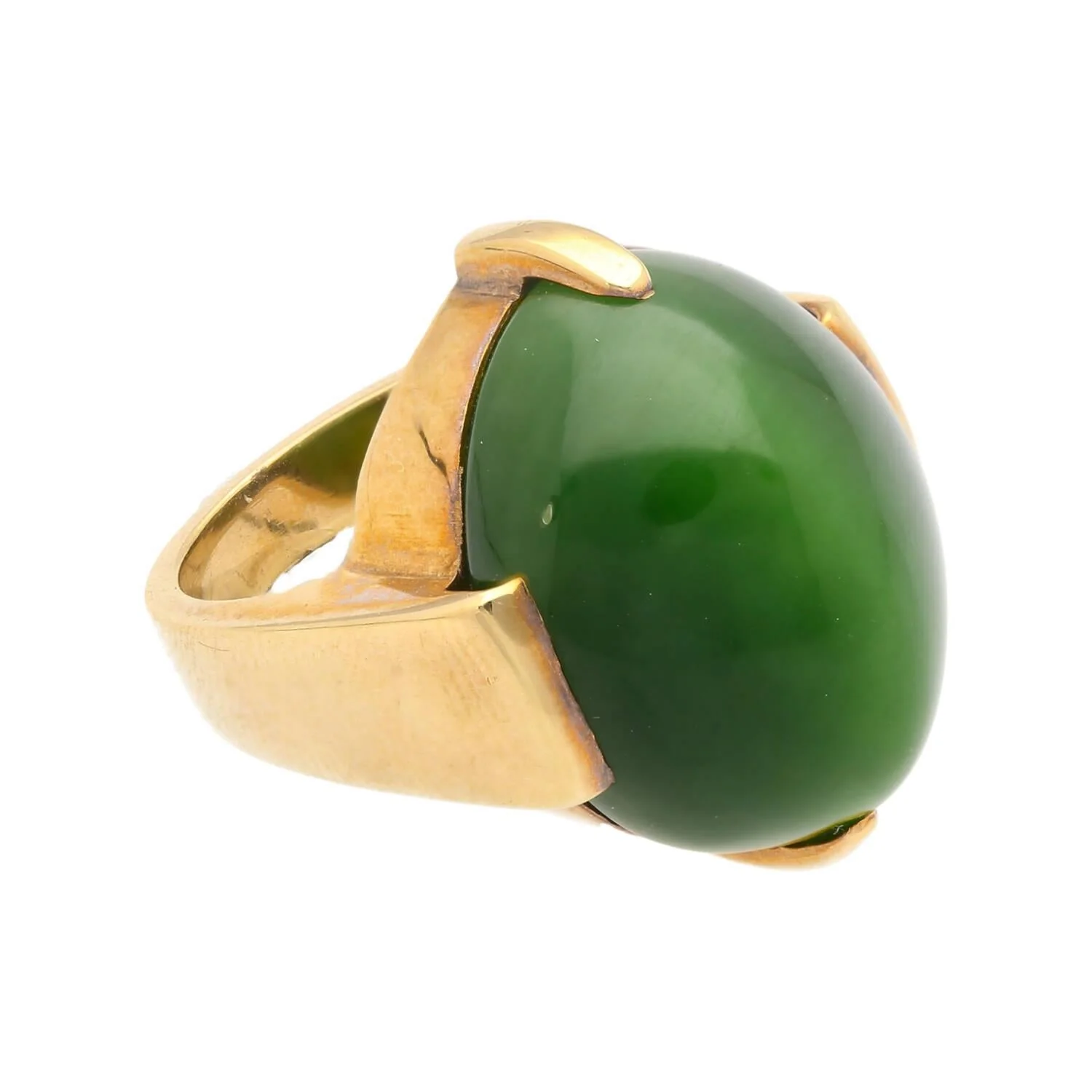 Natural Cats Eye Gump Signed Ring in 14K Yellow Gold - Image 3