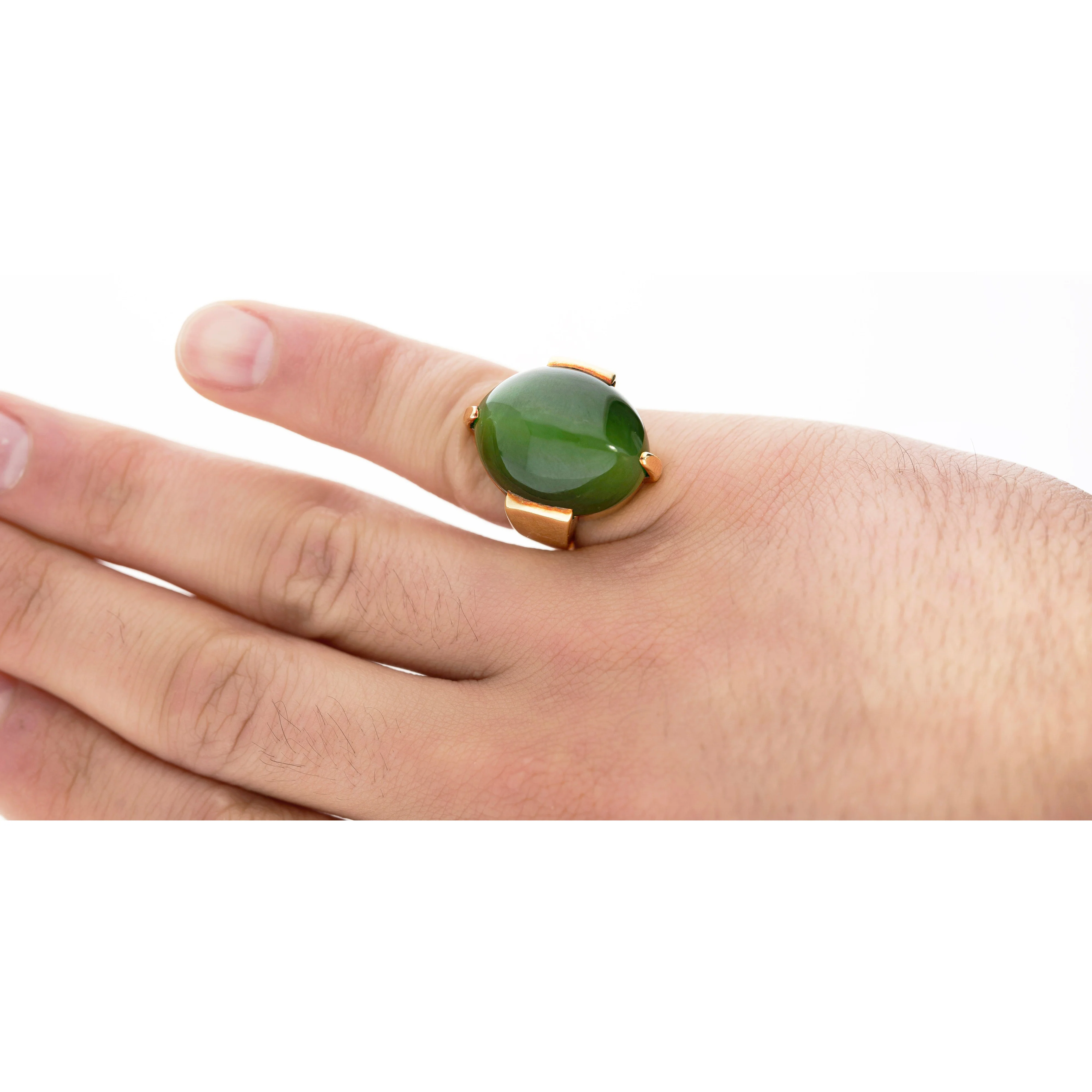 Natural Cats Eye Gump Signed Ring in 14K Yellow Gold - Image 7