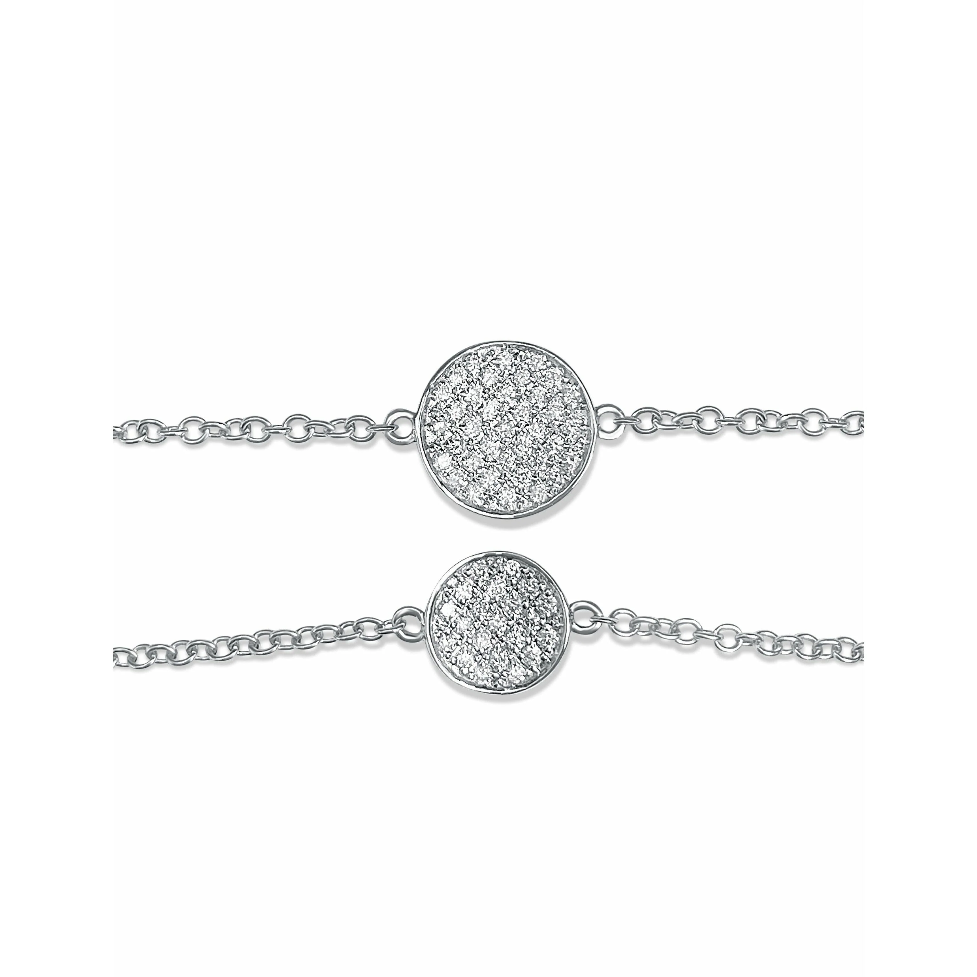 6mm - 9mm Round Diamond Disc Bracelet in 18K White Gold - Image 5