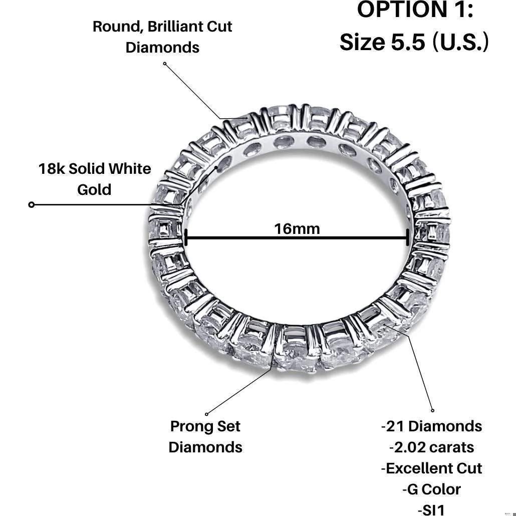 Natural Diamond Wedding Band in 18k white gold setting - Image 4
