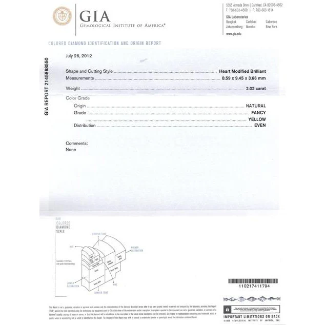 Natural GIA Certified 2.02 Carat Fancy Yellow Diamond Heart Platinum Necklace - Image 10