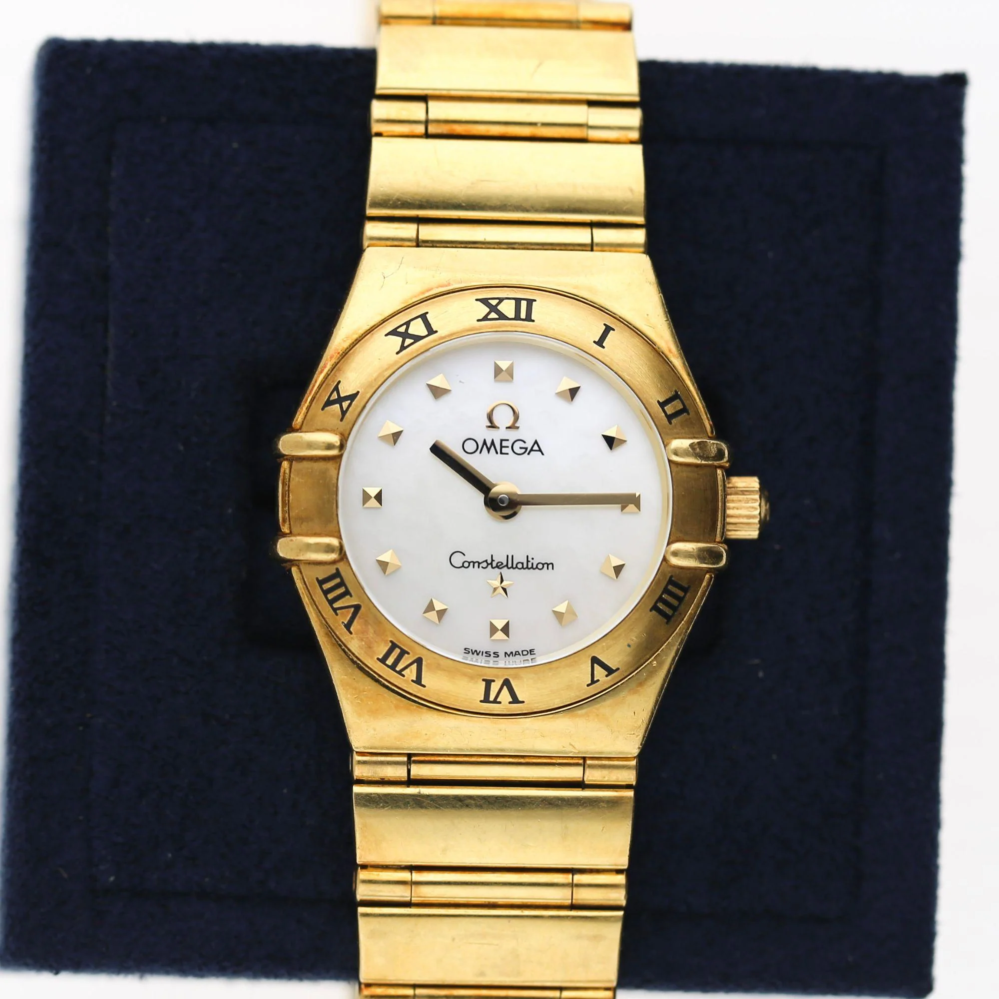 Omega Constellation My Choice 18K Gold Mother of Pearl Quartz Watch w Papers - Image 2