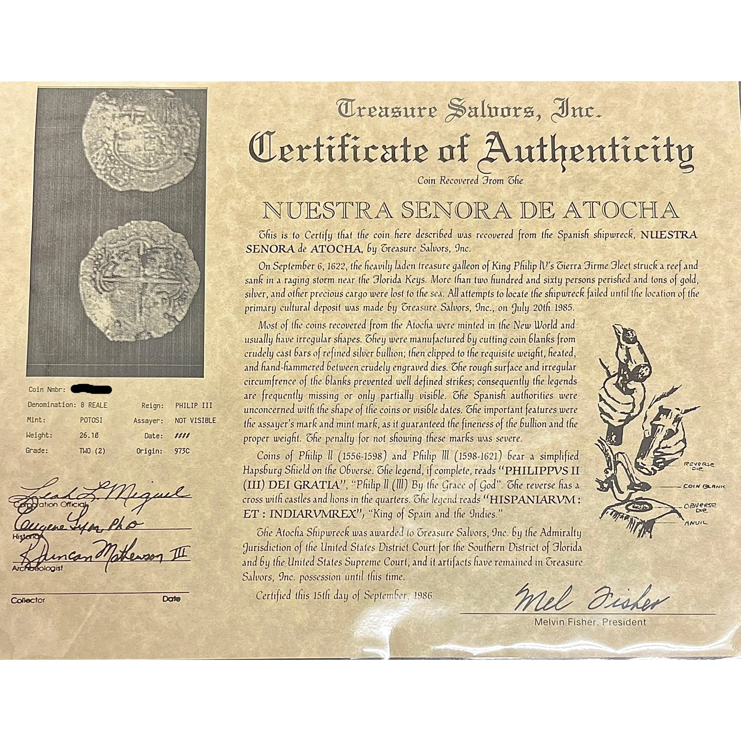 Atocha Shipwreck 8 Reale Grade 2 Potosi Mint Coin - Image 8