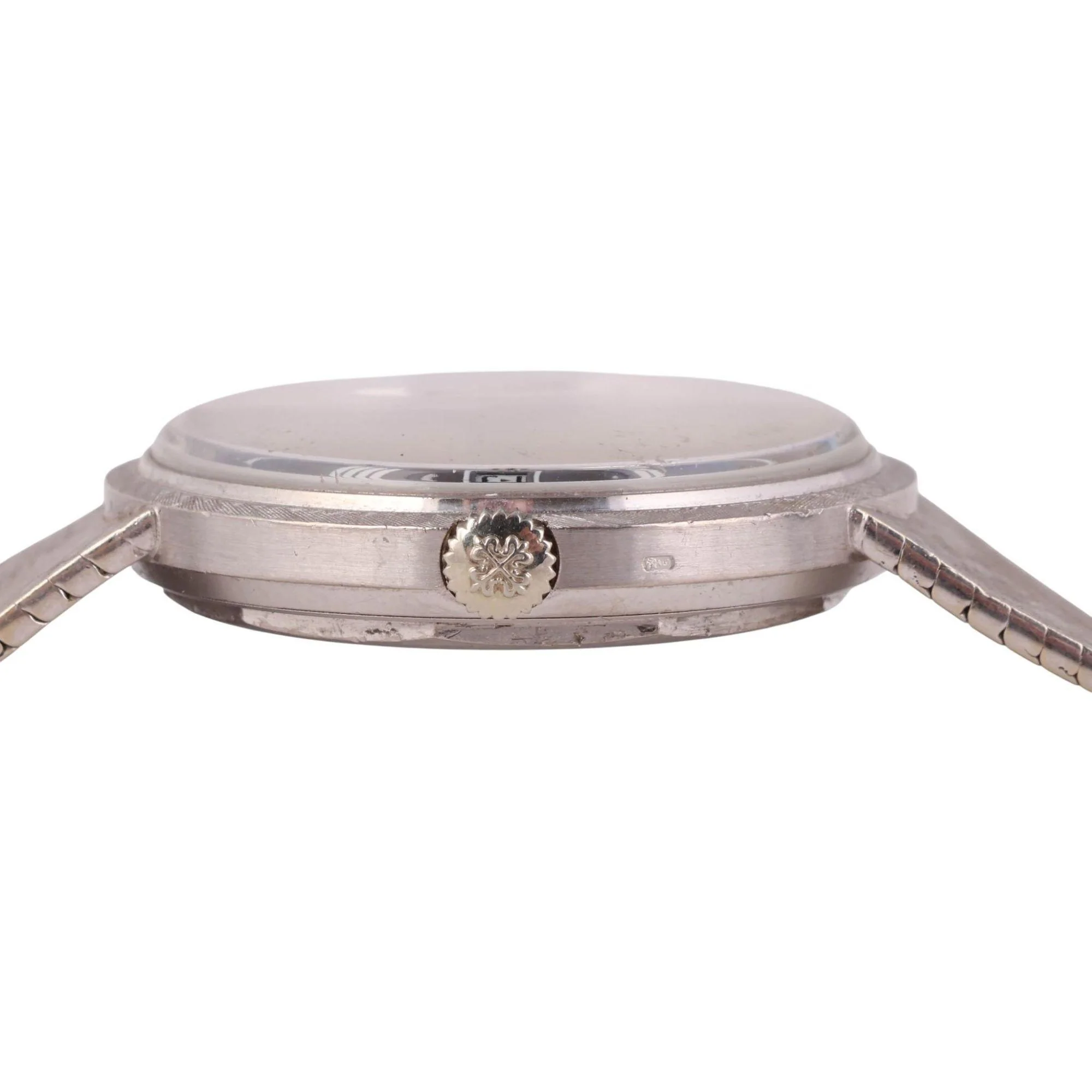 Patek Philippe Calatrava 35MM 18K White Gold Mesh Bracelet Gray Dial Watch - Image 4