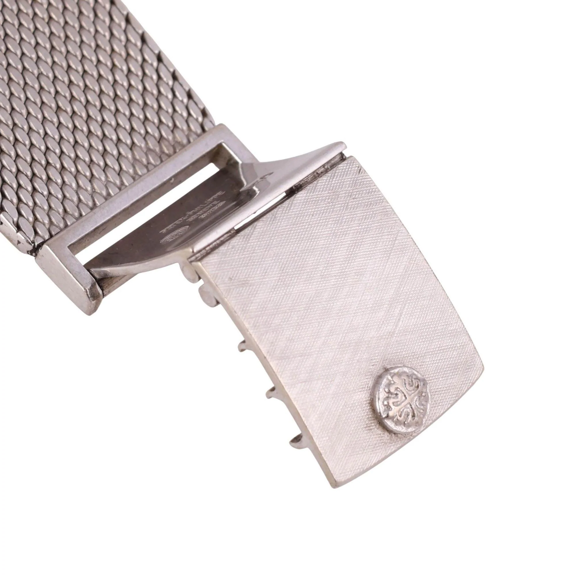 Patek Philippe Calatrava 35MM 18K White Gold Mesh Bracelet Gray Dial Watch - Image 5