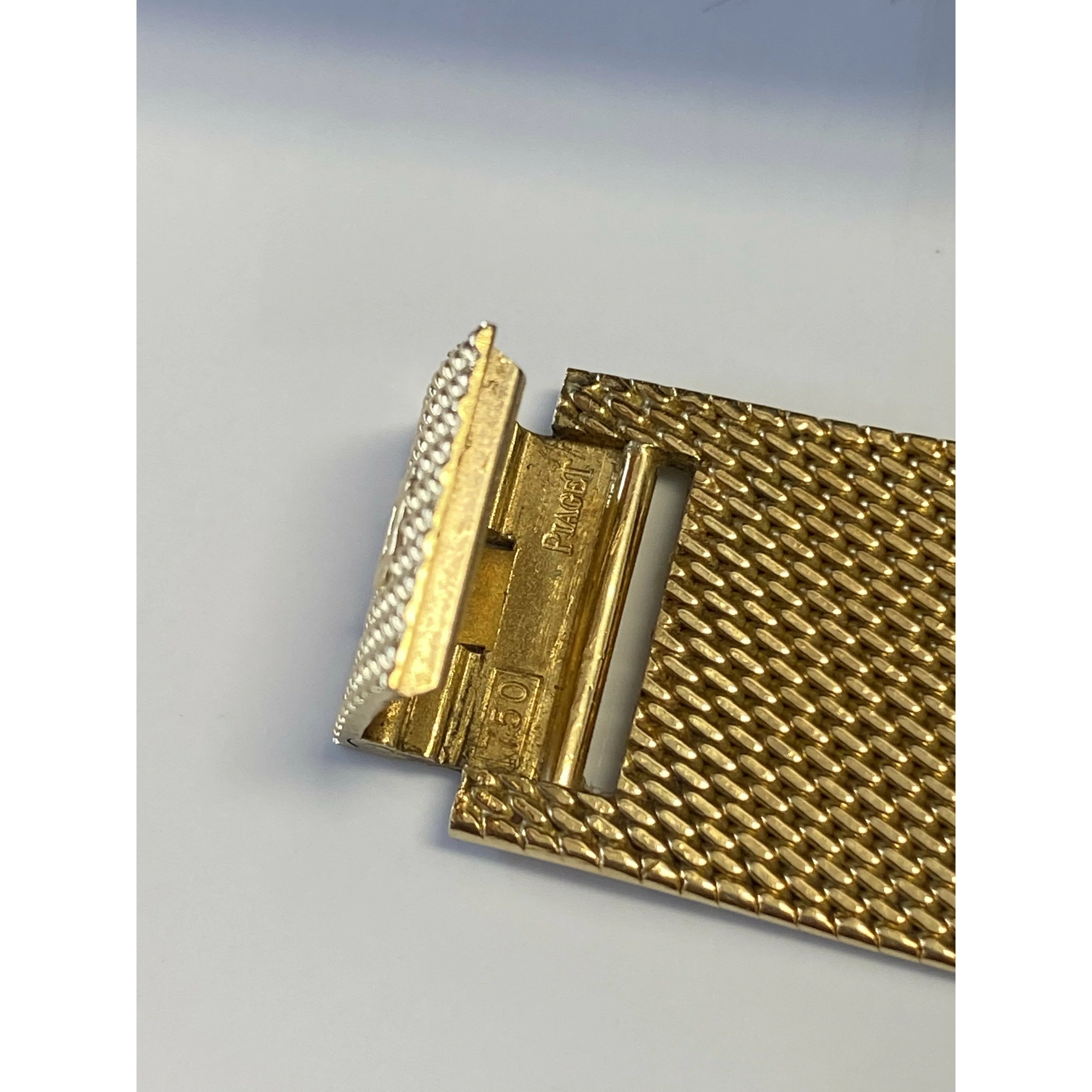 Piaget 9741 Vintage 18k Mens Watch with Gold Champagne Strap - Image 5