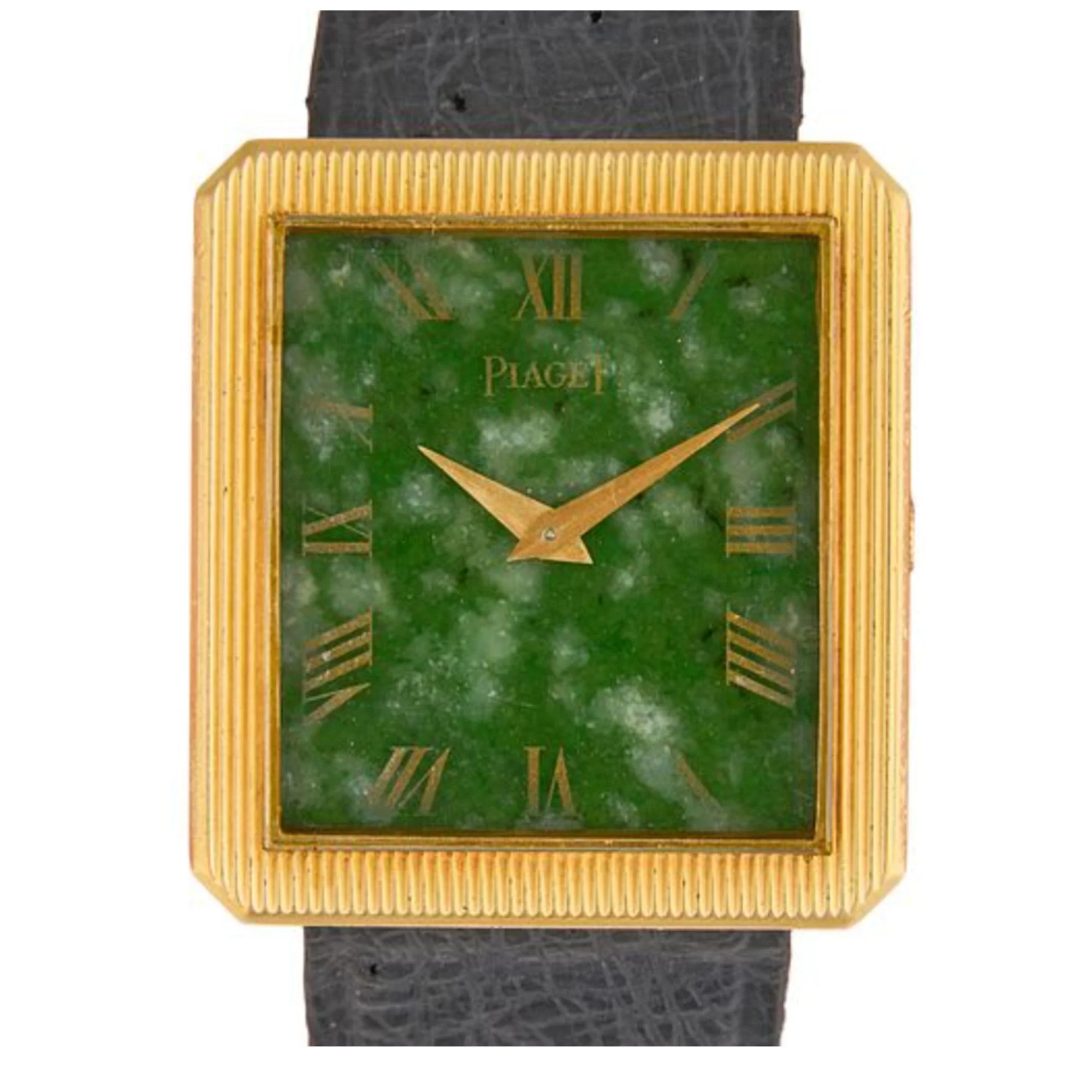 Piaget Protocole Jade Dial 18K Gold 25mm Vintage Watch