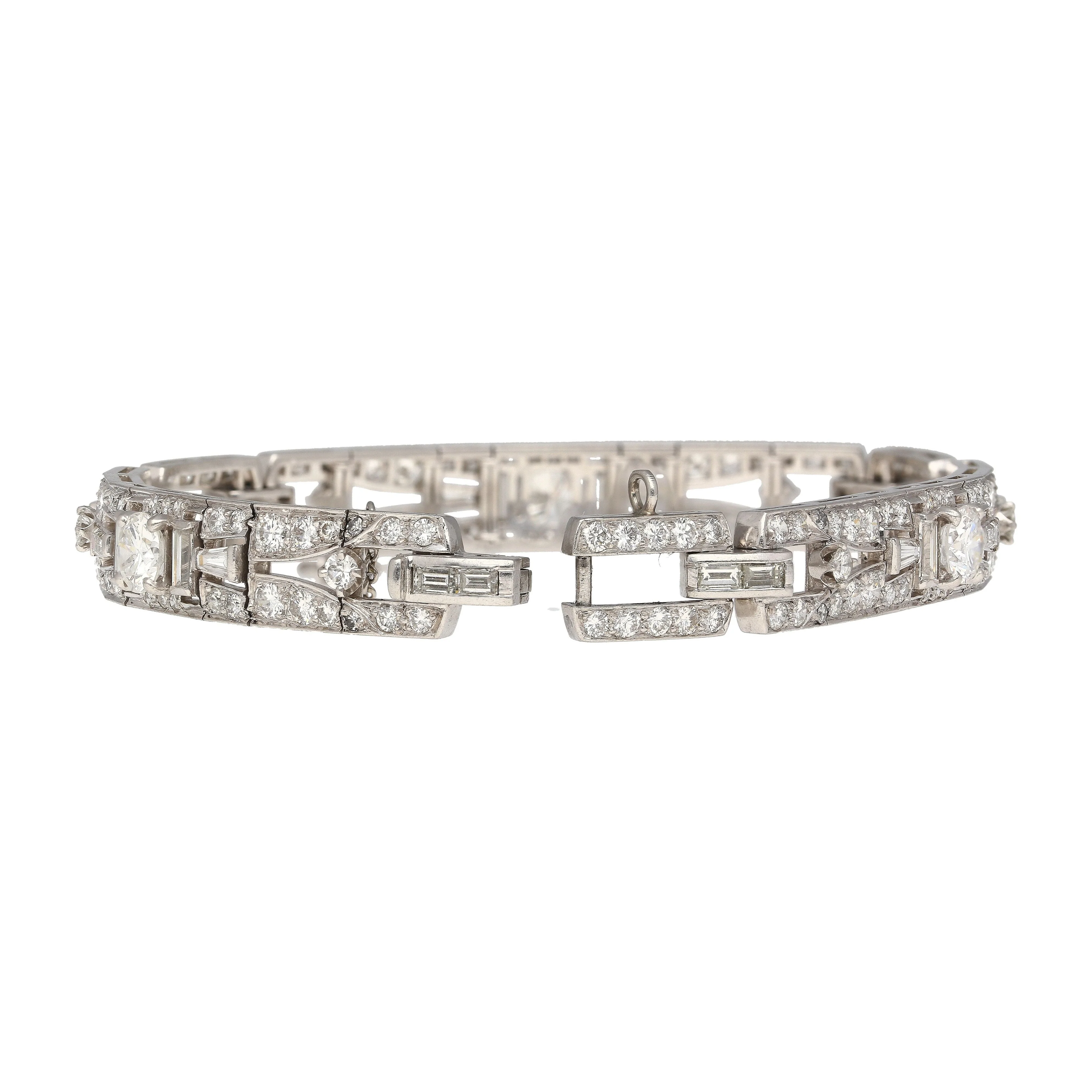 Vintage Art Deco 10 Carat Diamond Platinum Filigree Bracelet - Image 4