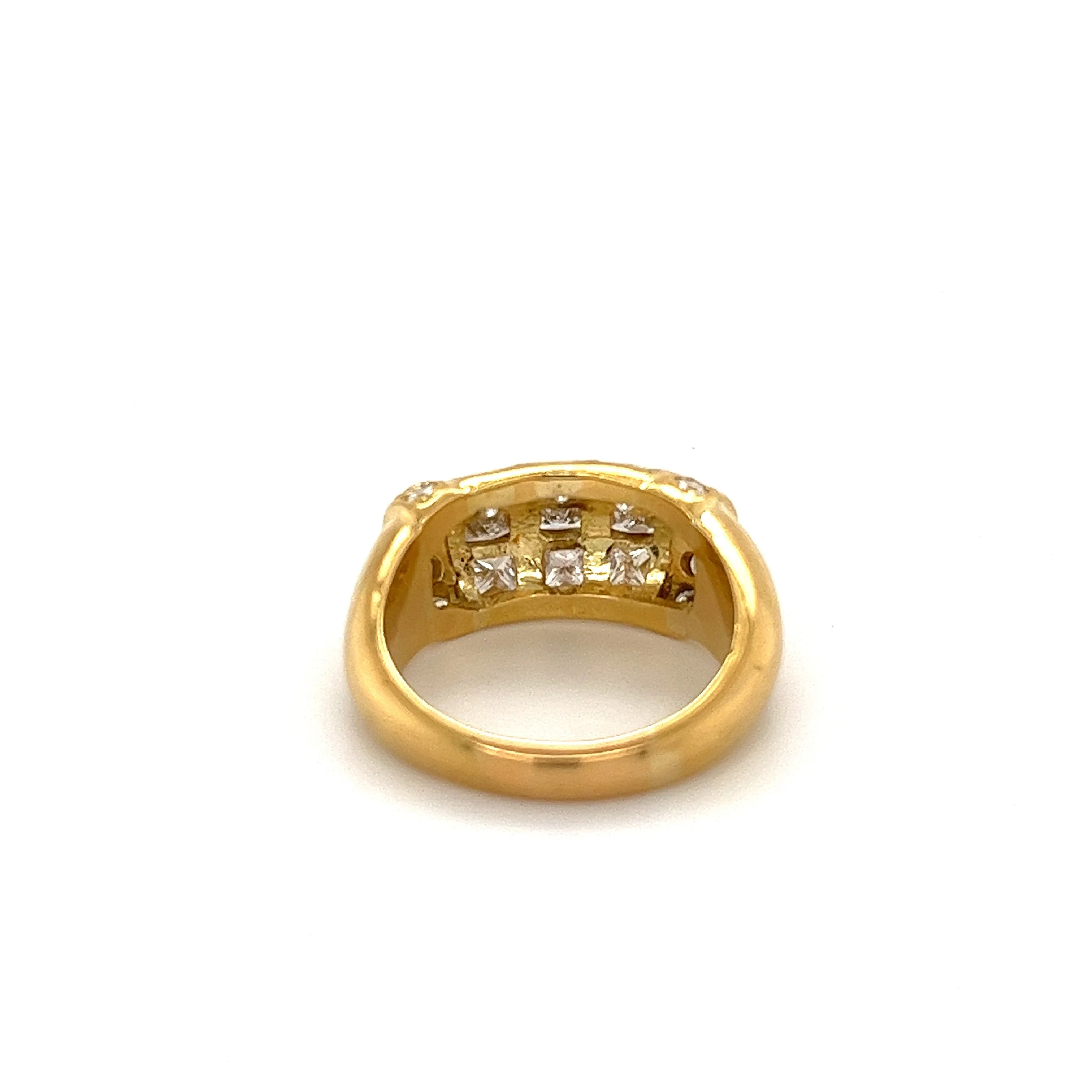 Princess Cut Diamond Cluster Dome Ring in 18k Yellow Gold - Image 4